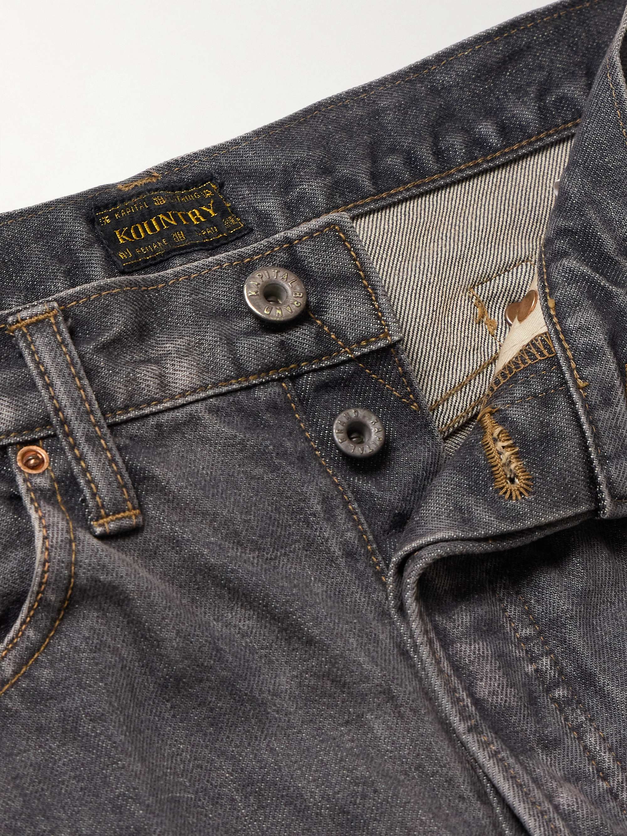 Slim-Fit Crochet-Trimmed Jeans view