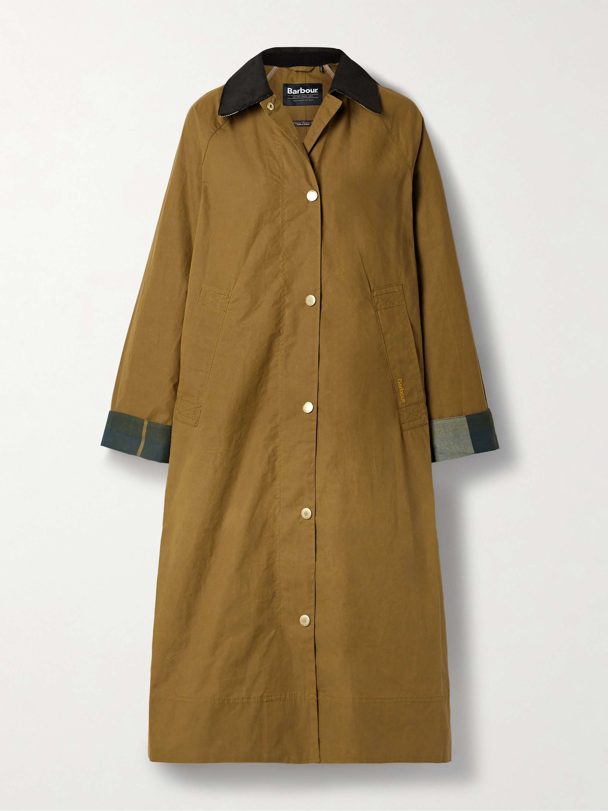 Ettie corduroy-trimmed waxed-cotton jacket hero visual