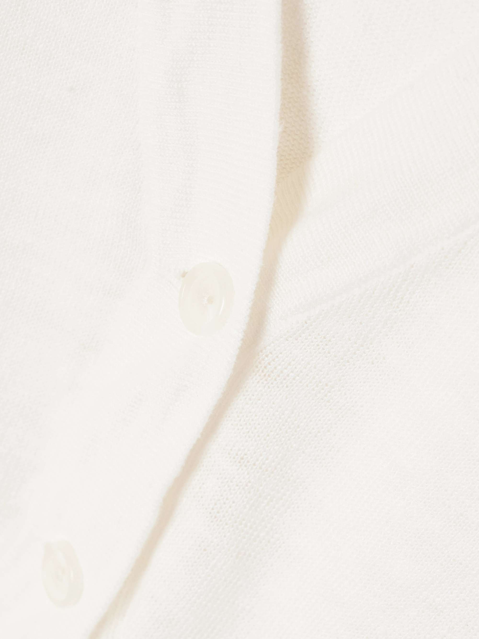 Cropped gathered linen cardigan view