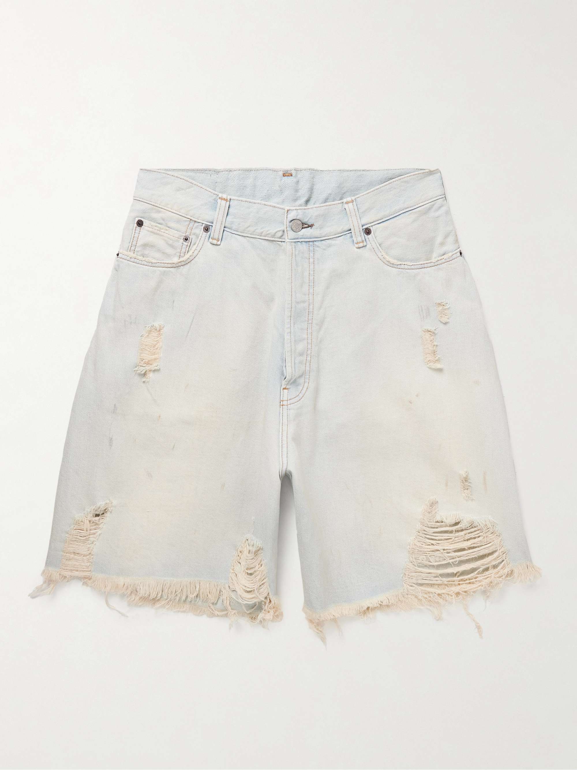 Rudney Wide-Leg Distressed Denim Shorts hero visual