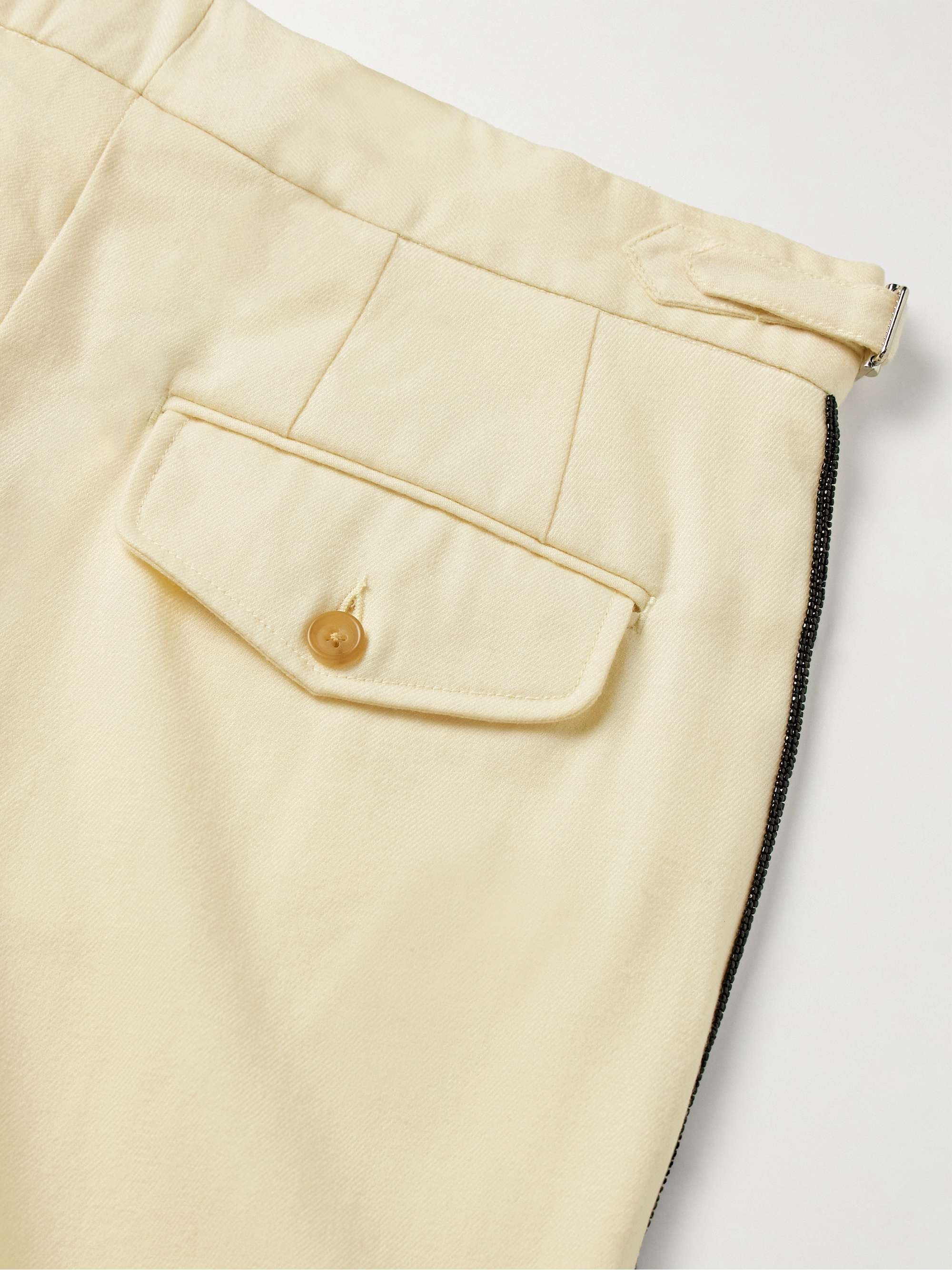Player Straight-Leg Bead-Embellished Felted Wool-Blend Twill Trousers view