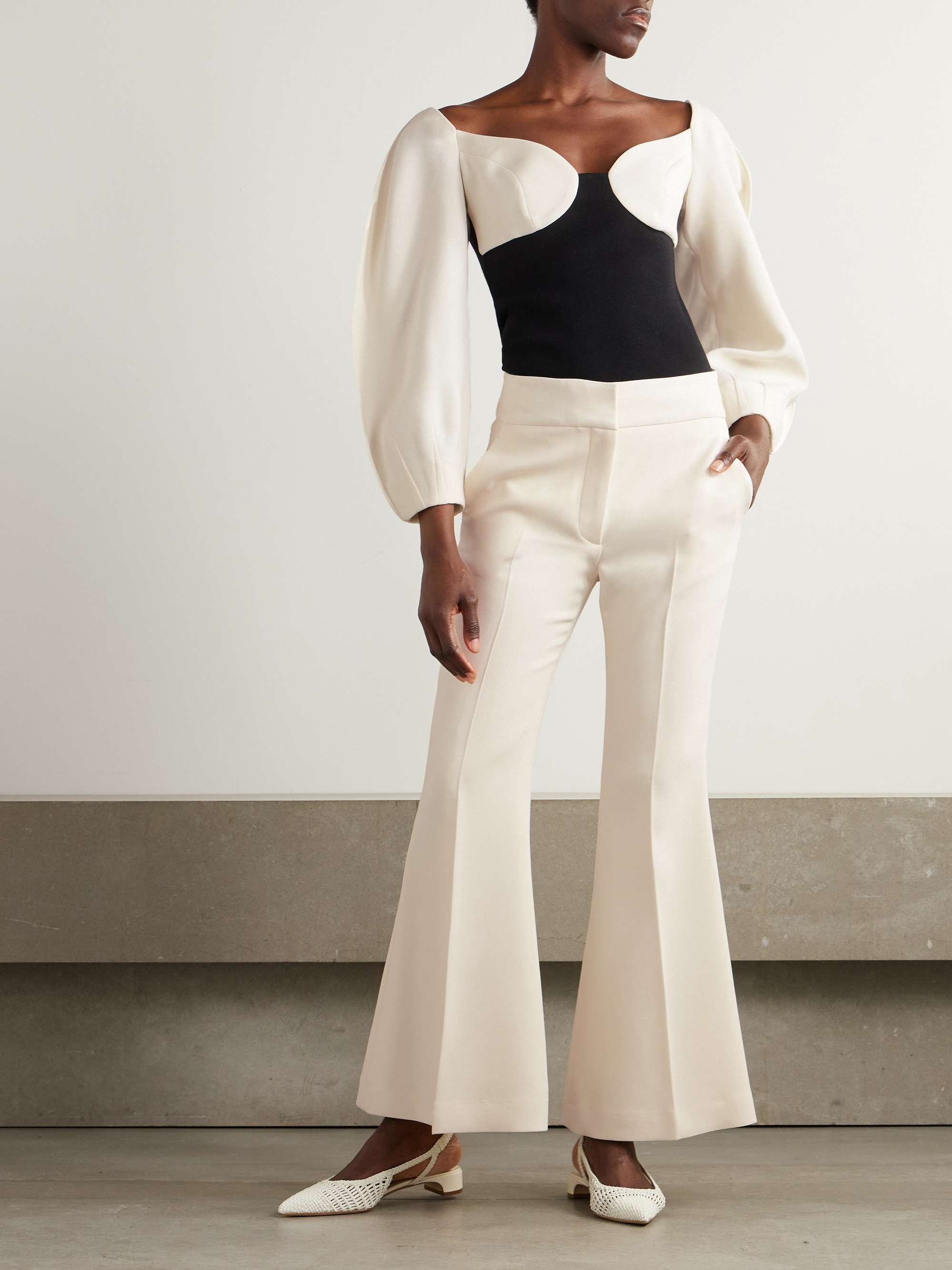Marsh wool flared pants view