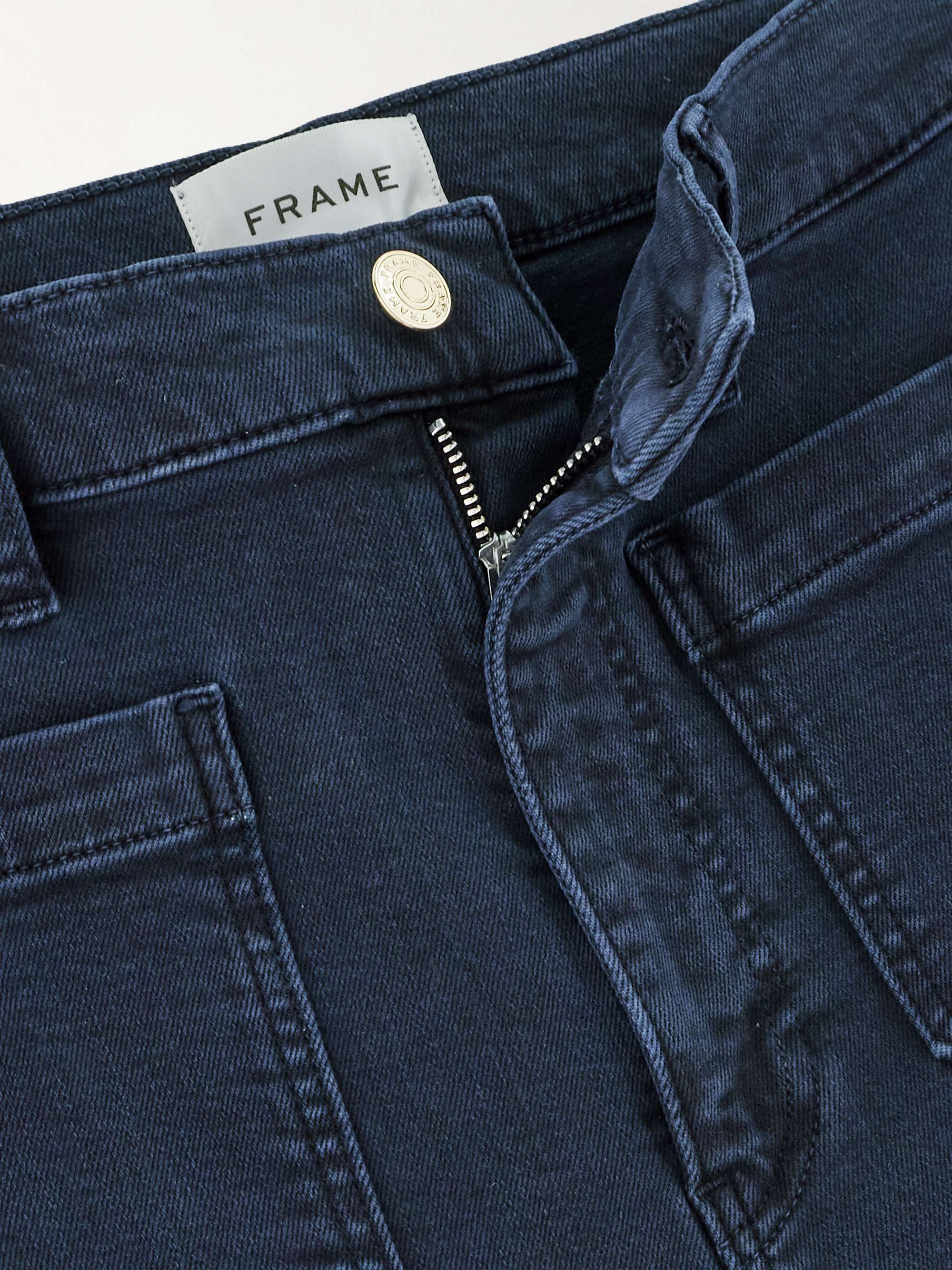The Anchor frayed cropped high-rise wide-leg jeans view
