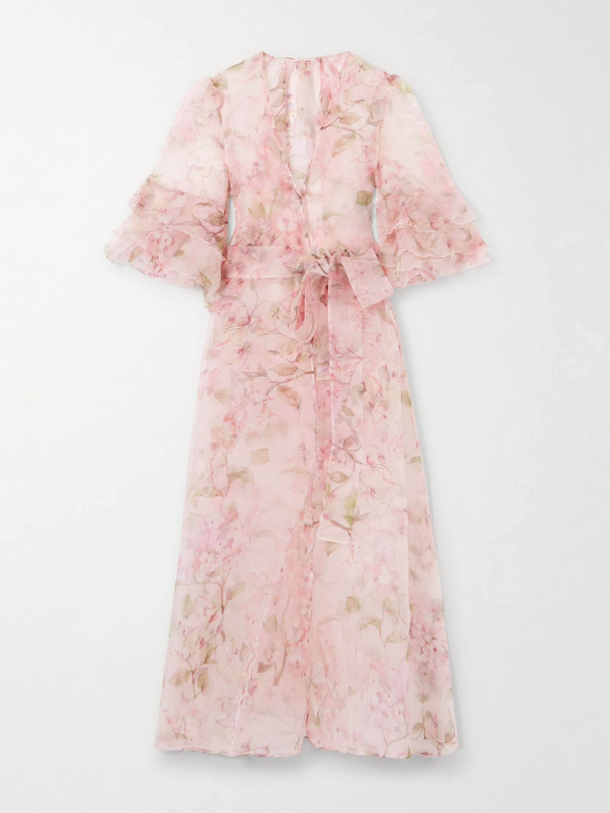 Blooming Allure belted floral-print silk-chiffon robe hero visual