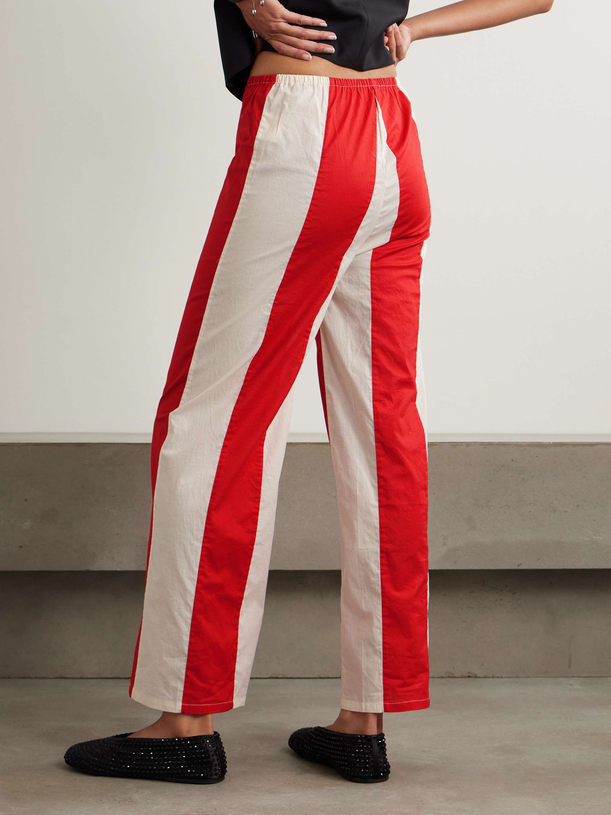 Liberty striped cotton straight-leg pants view
