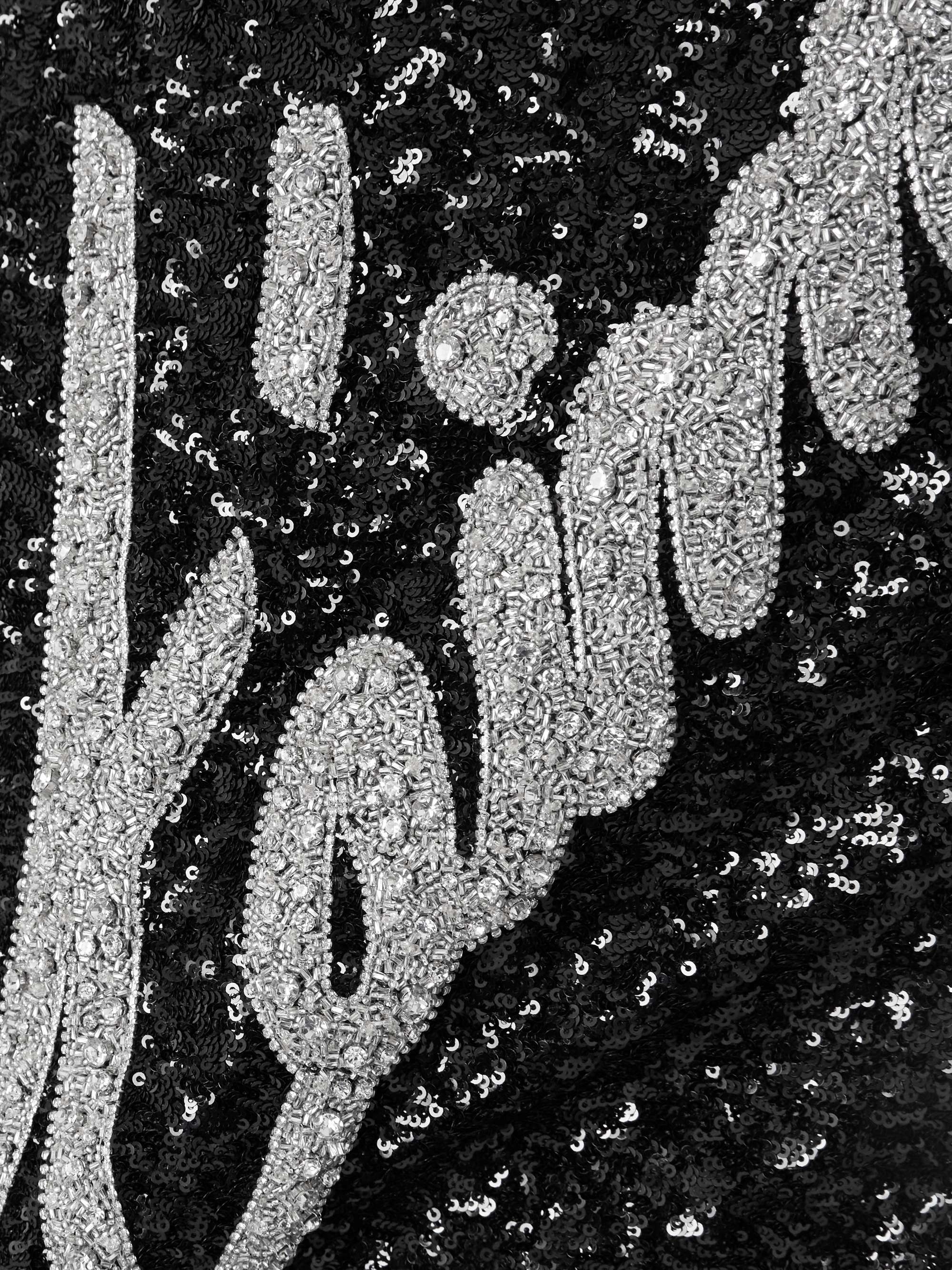 Crystal-embellished sequined crepe halterneck maxi dress view