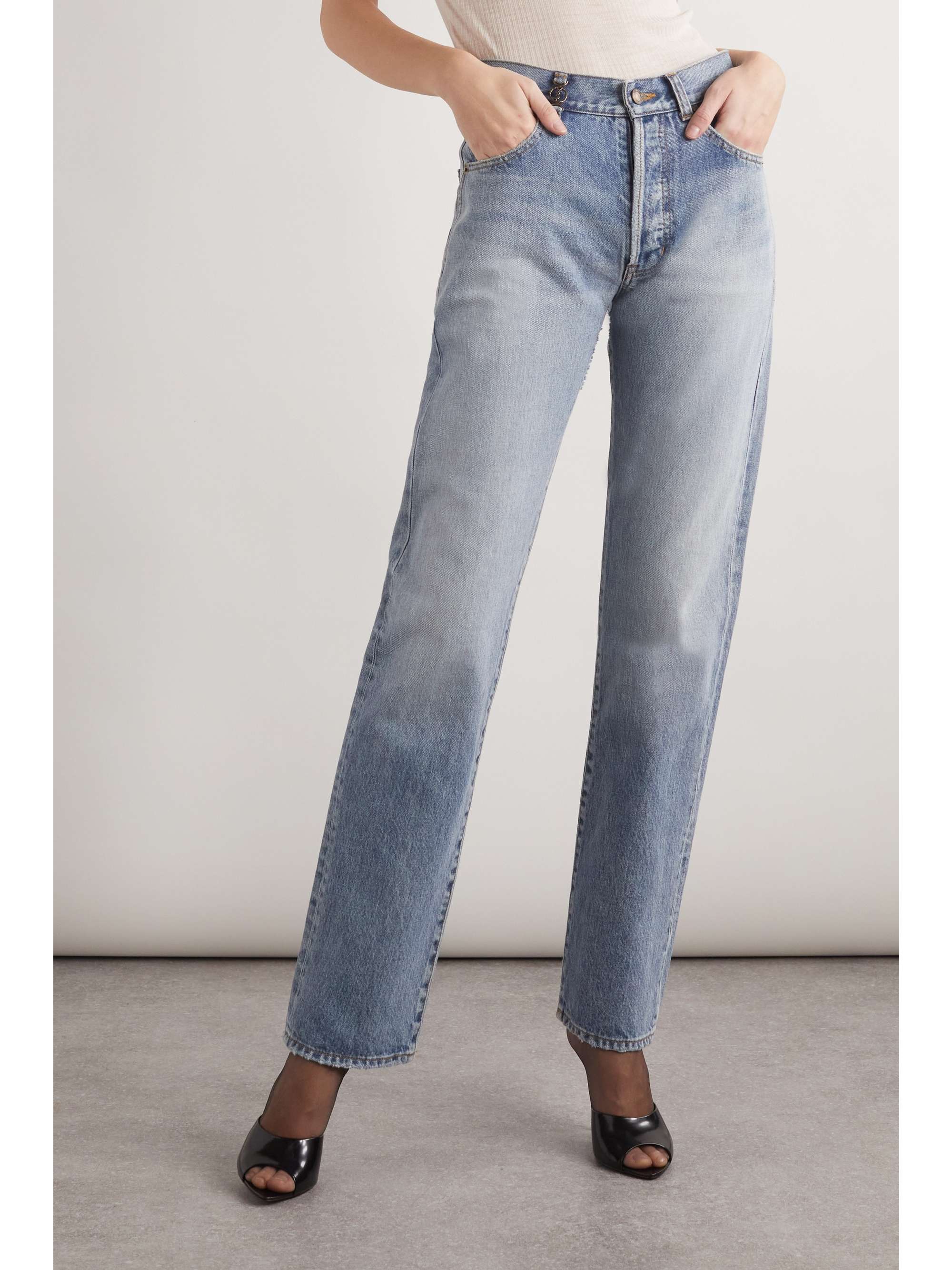 Cassandre embellished high-rise straight-leg jeans view