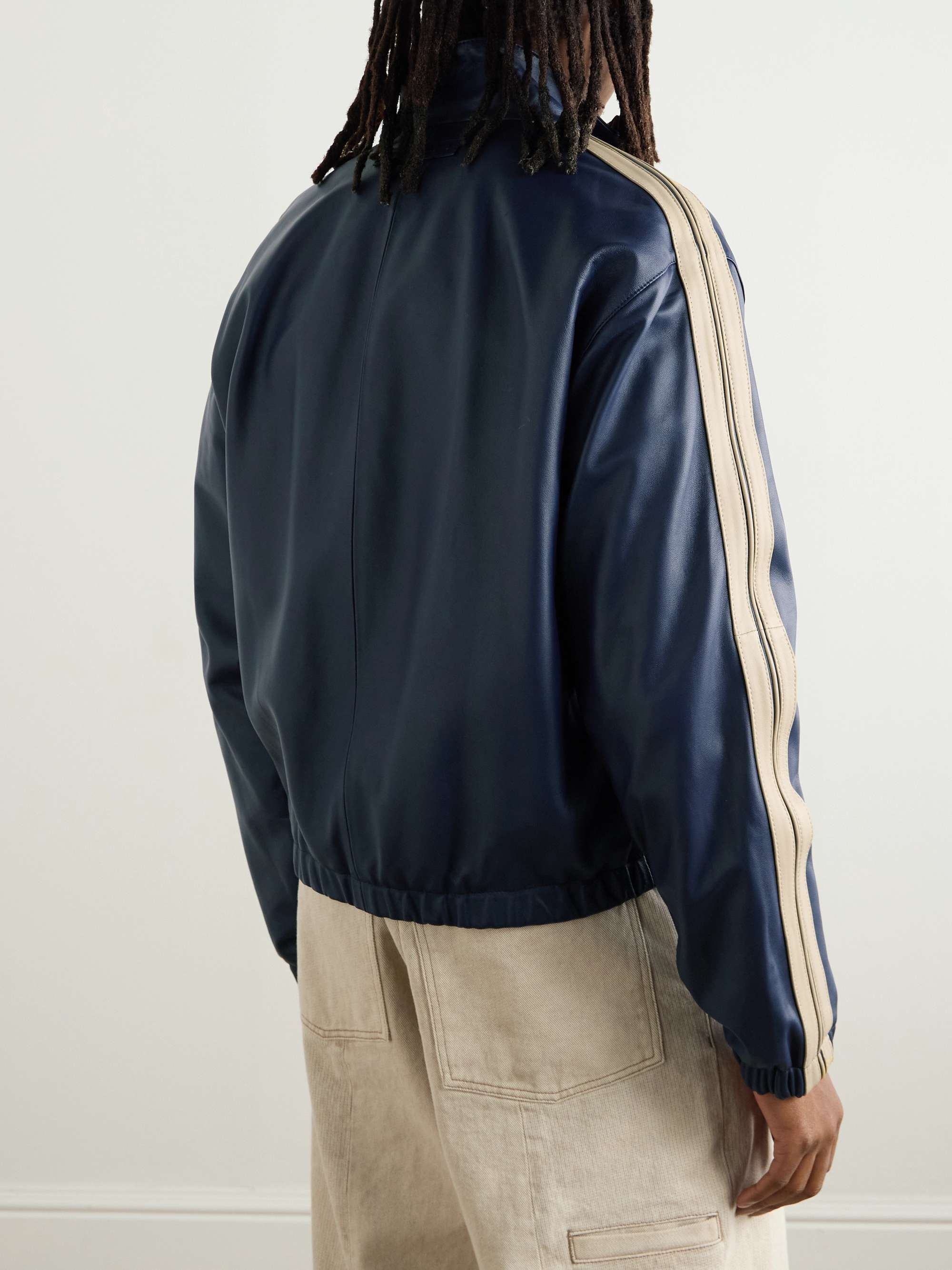 Striped Leather Jacket view