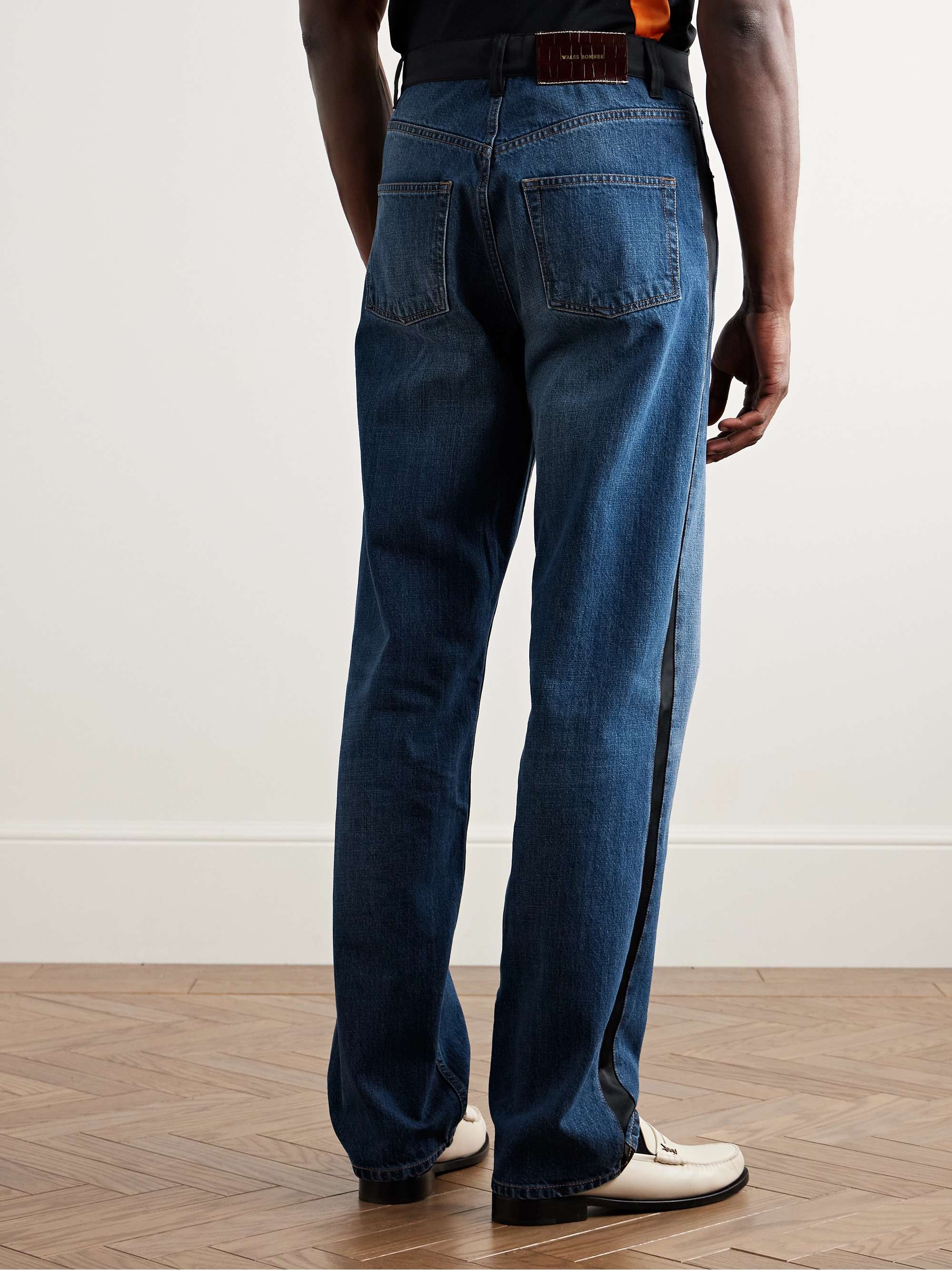 Echo Straight-Leg Satin-Trimmed Jeans view