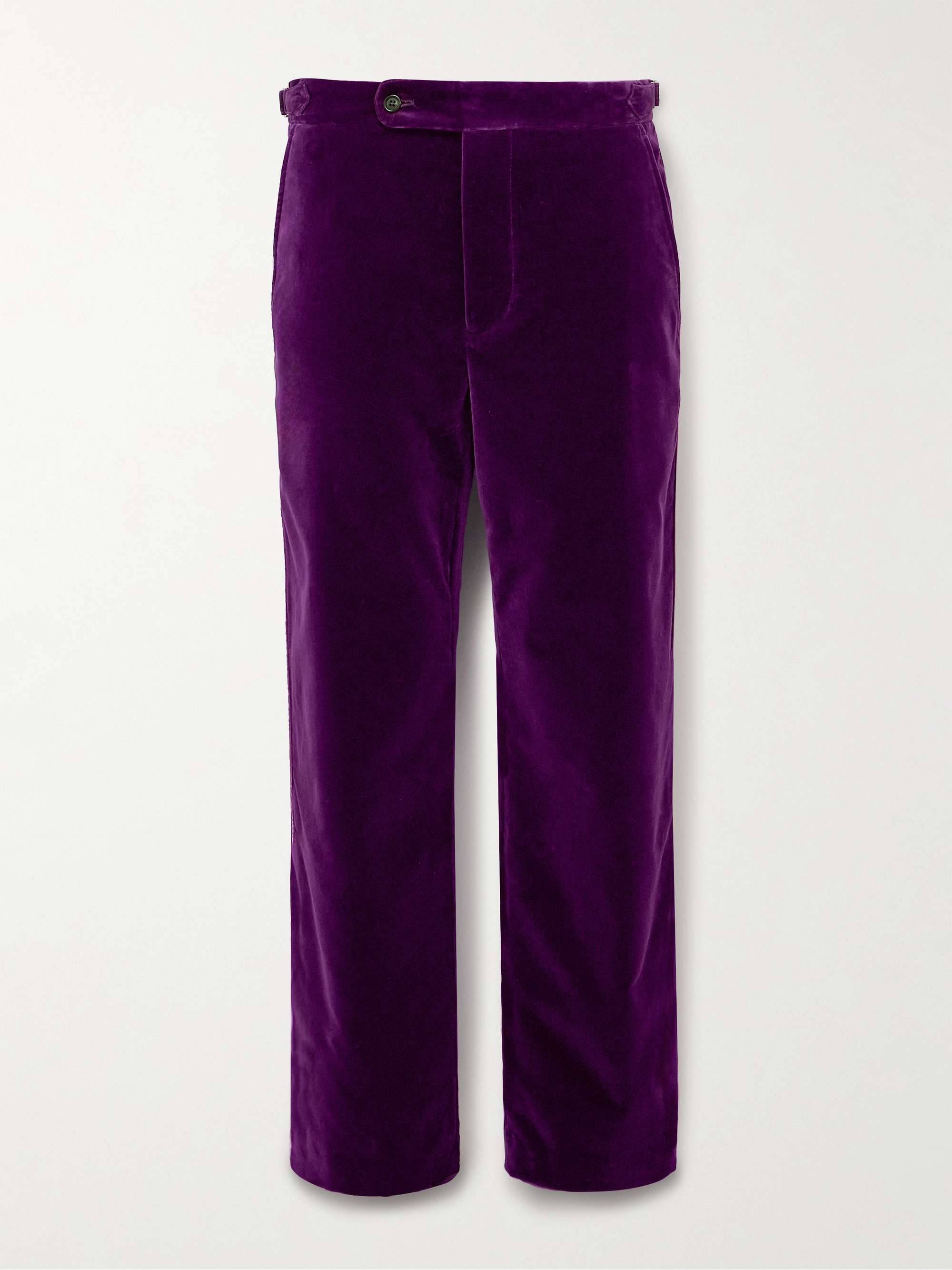 Showcase Straight-Leg Soutache-Trimmed Cotton-Velvet Suit Trousers hero visual