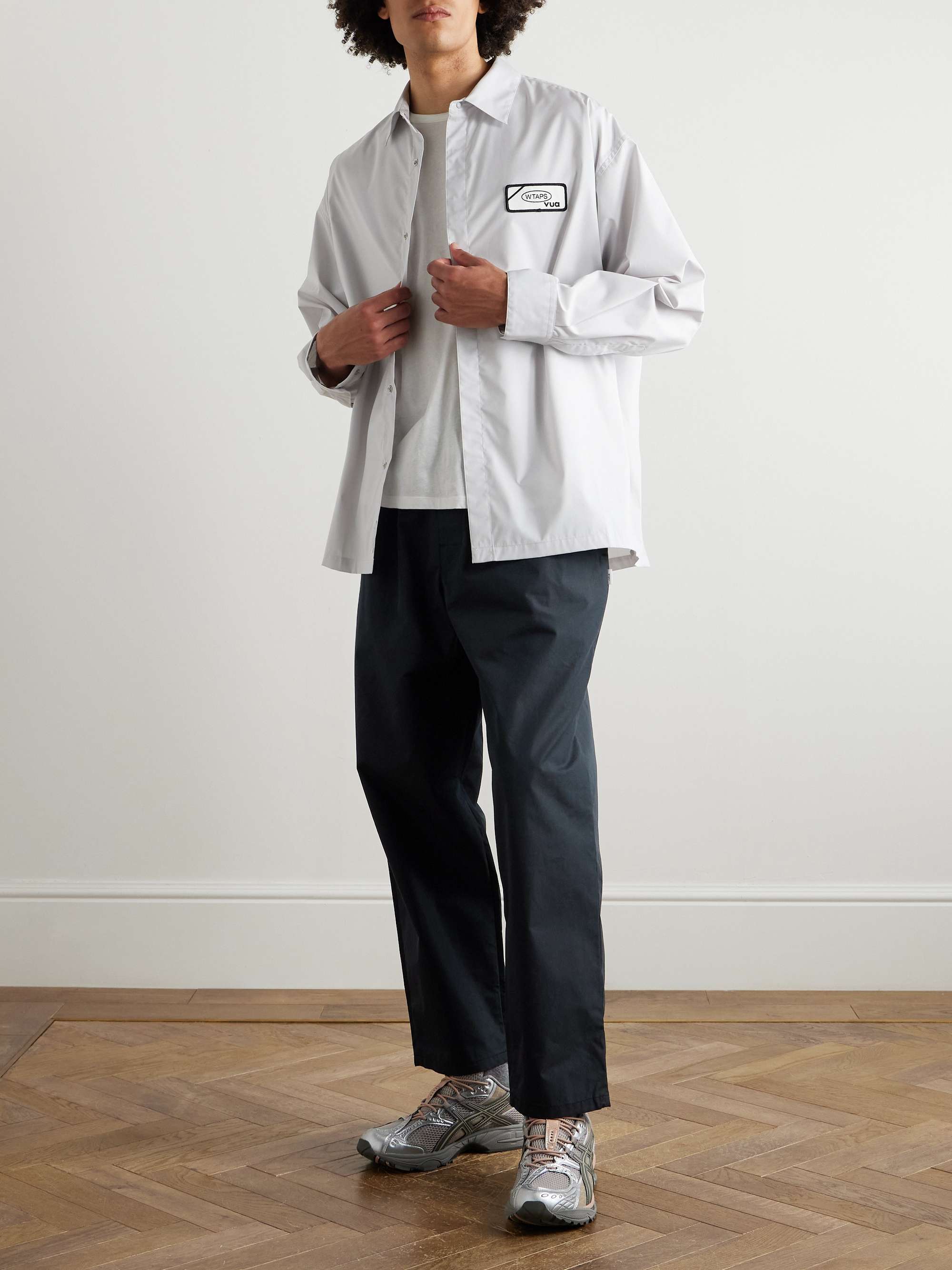 Repo Logo-Appliquéd Cotton-Blend Broadcloth Shirt view
