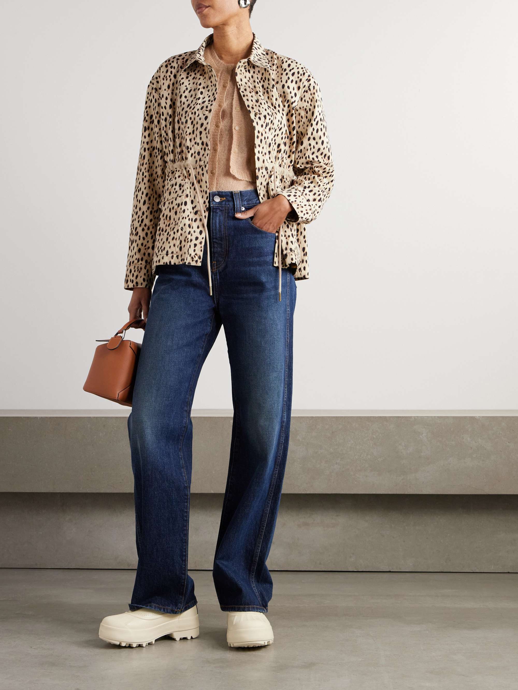 Saulon appliquéd animal-print cotton-blend canvas jacket view