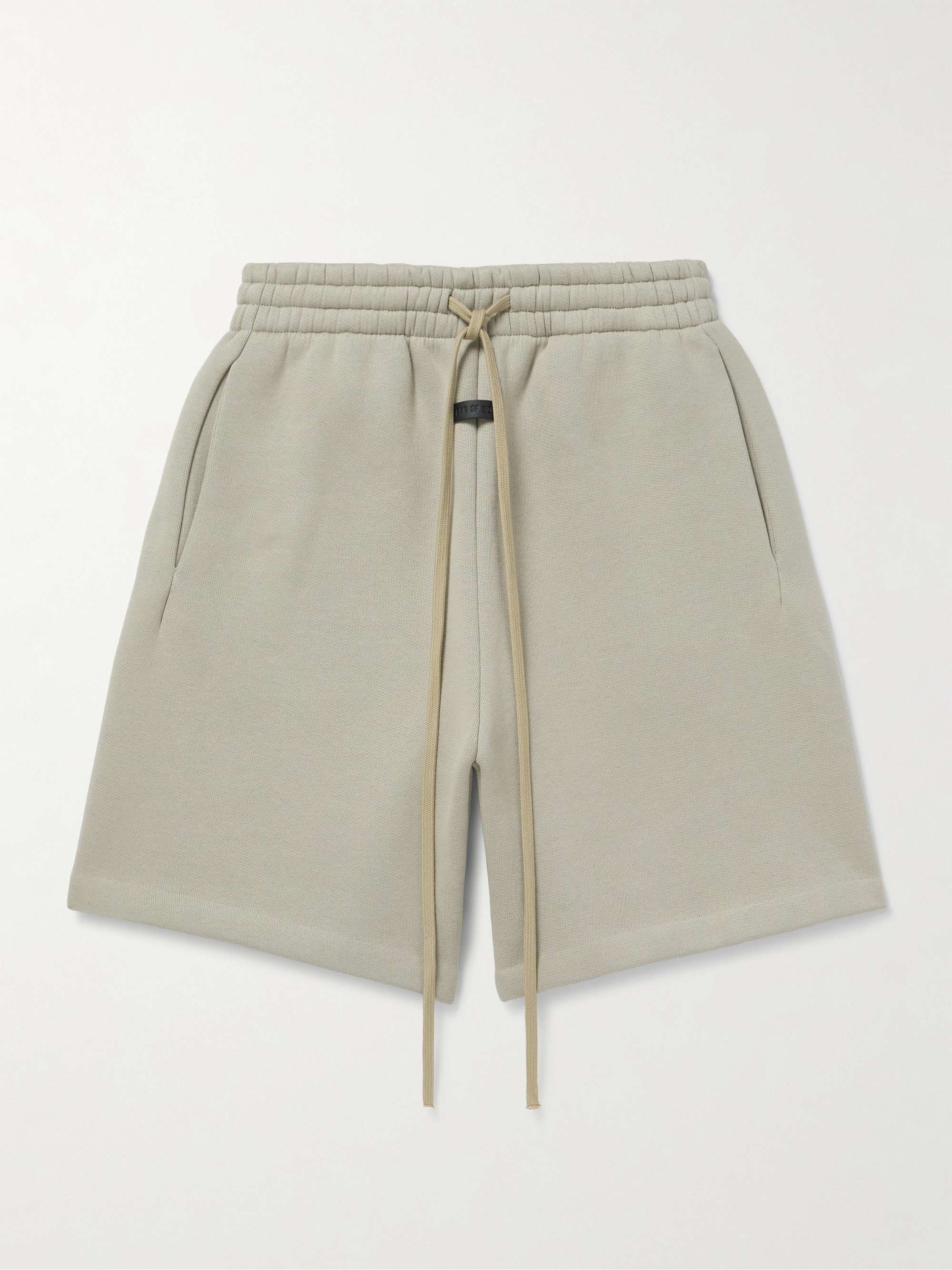 Wide-Leg Logo-Appliquéd Cotton-Blend Jersey Drawstring Shorts hero visual