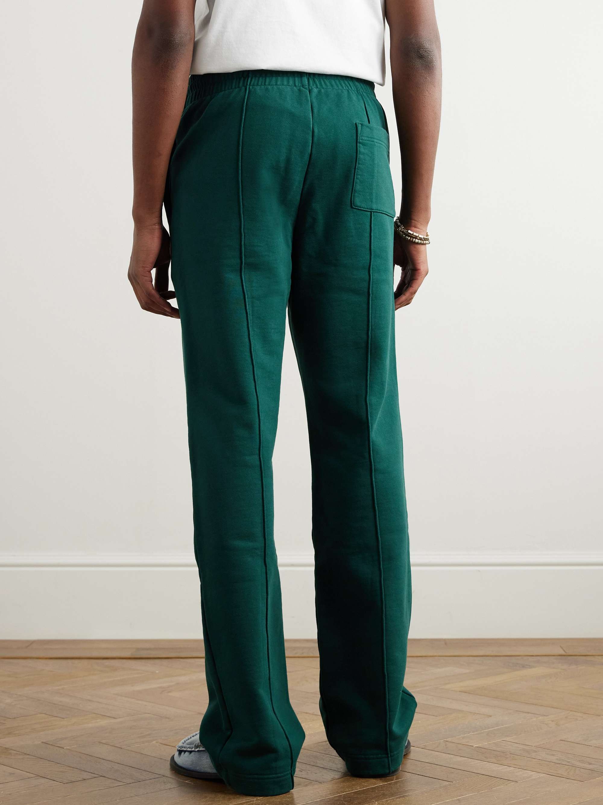 Straight-Leg Logo-Appliquéd Organic Cotton-Jersey Sweatpants view