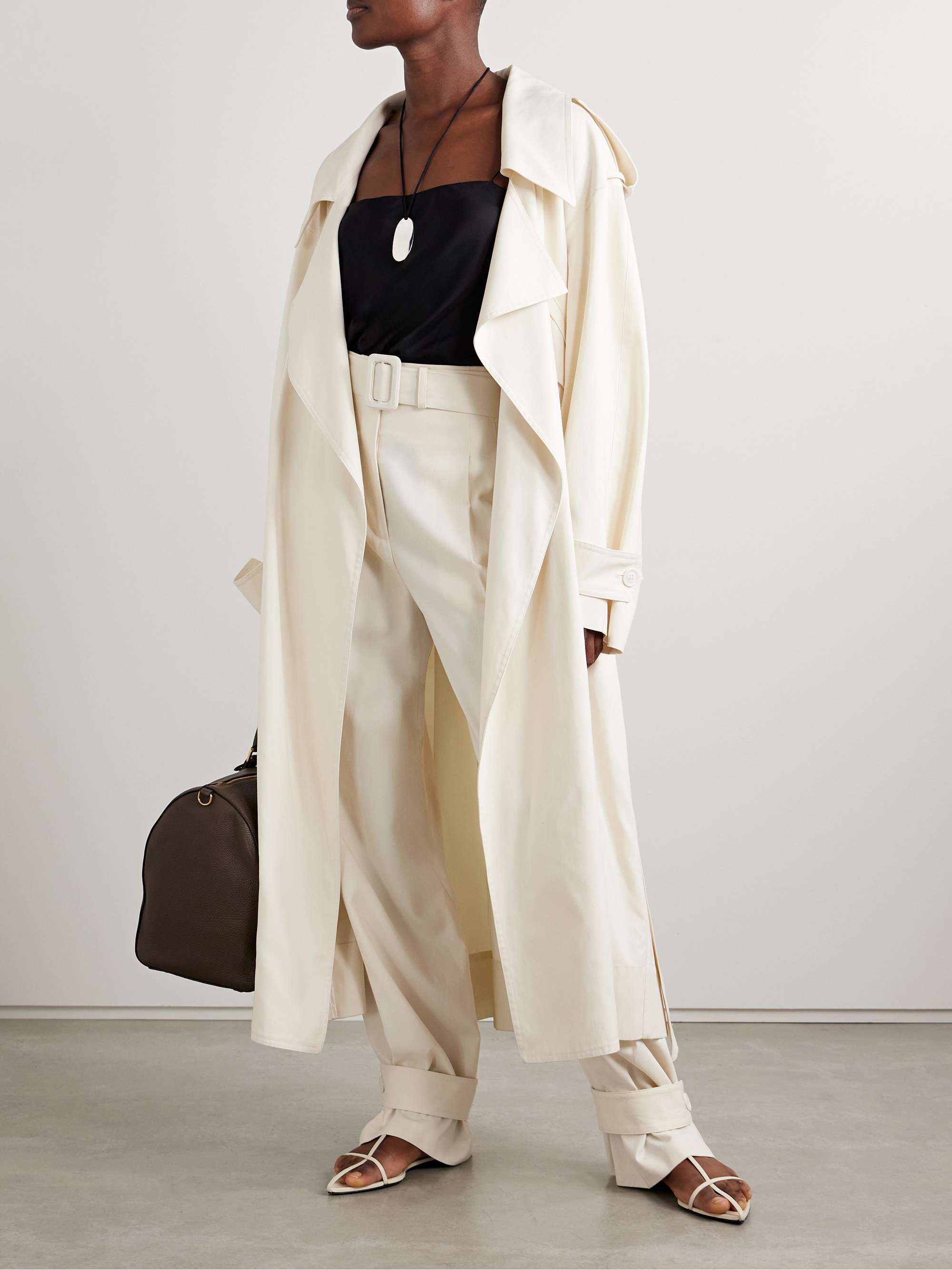 Oversized belted Lyocell and organic cotton-blend trench coat view