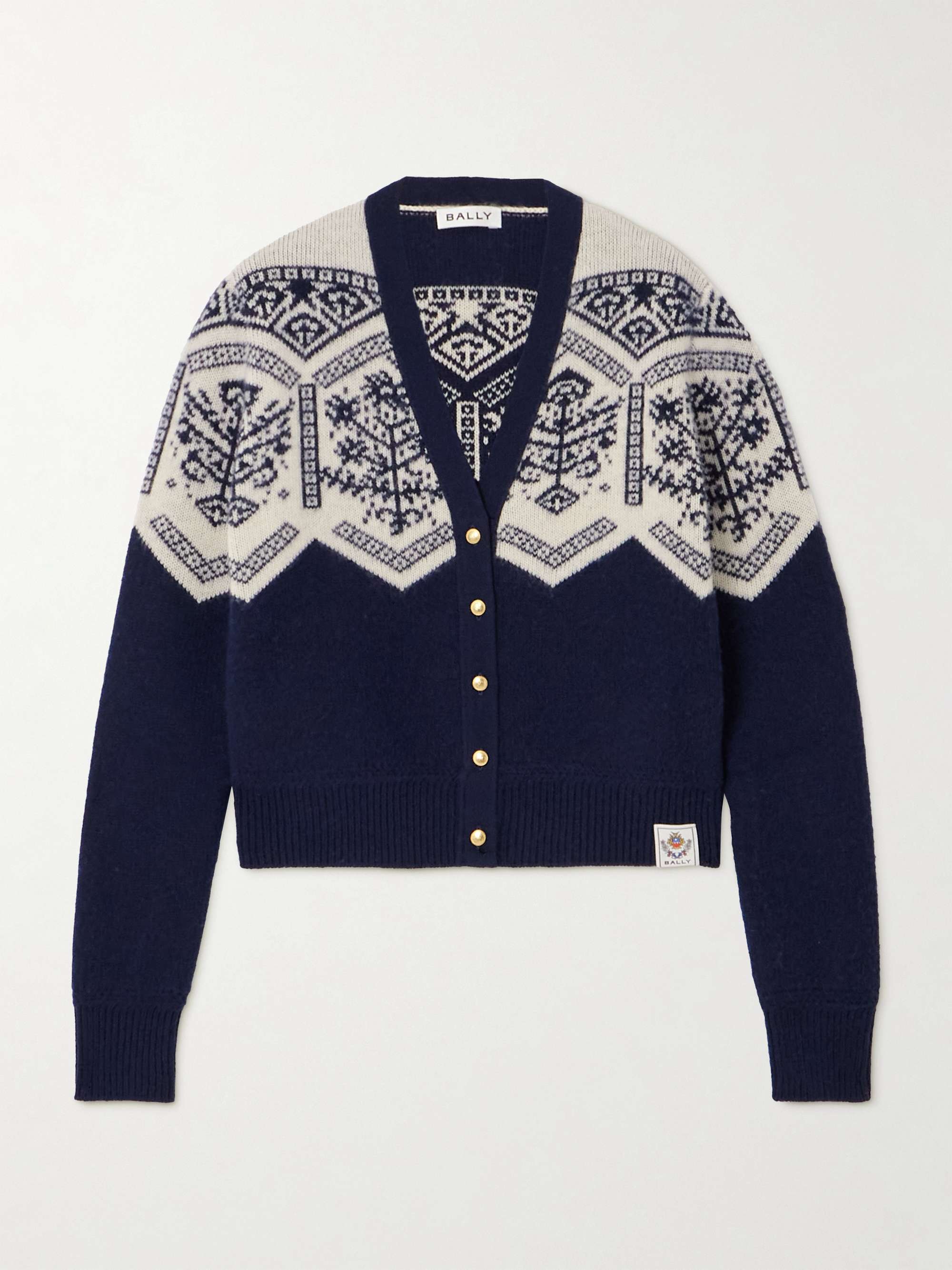 Mountain merino wool and cotton-blend jacquard-knit cardigan hero visual