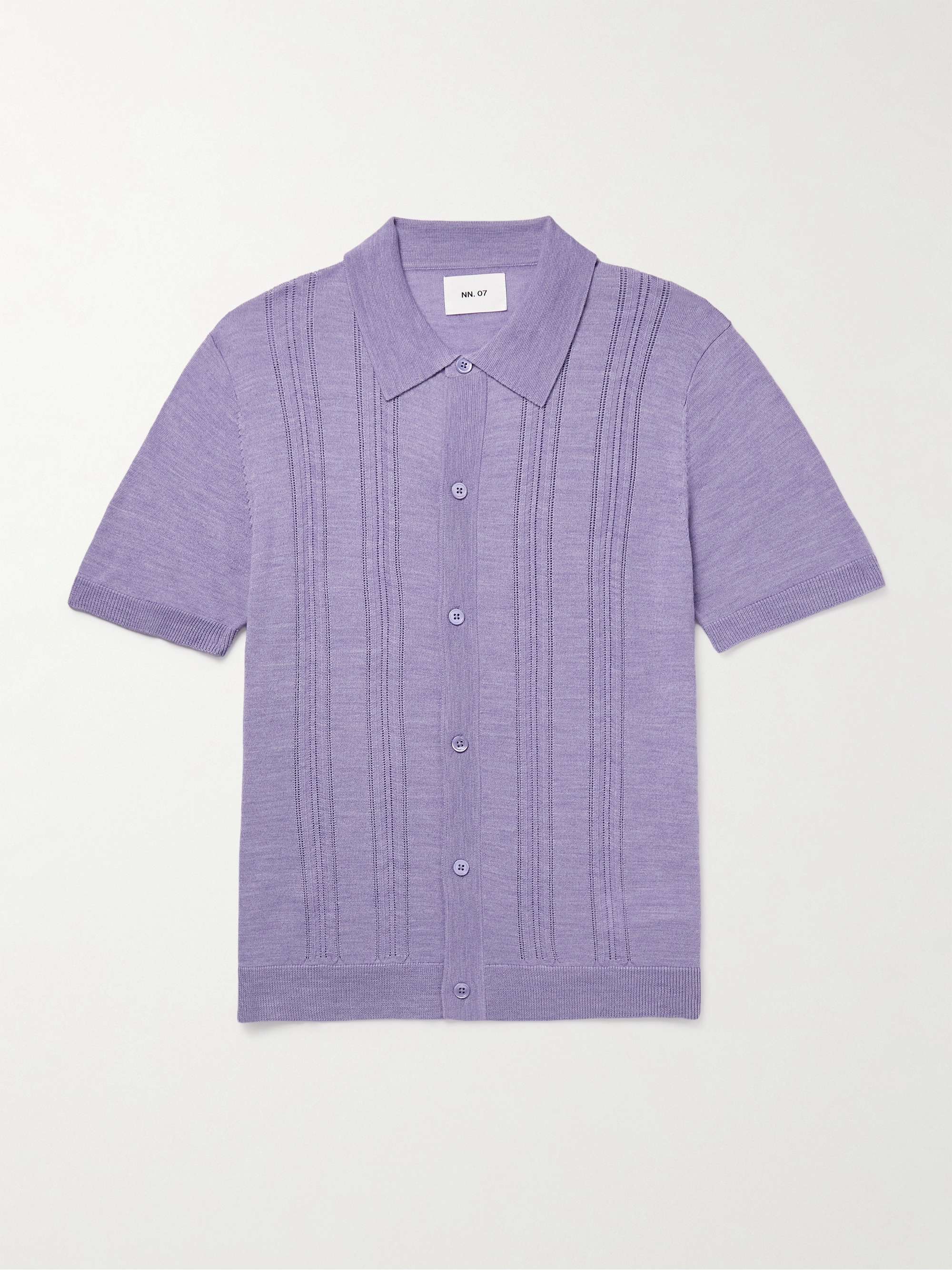 Thor 6584 Pointelle-Knit Wool-Blend Shirt hero visual