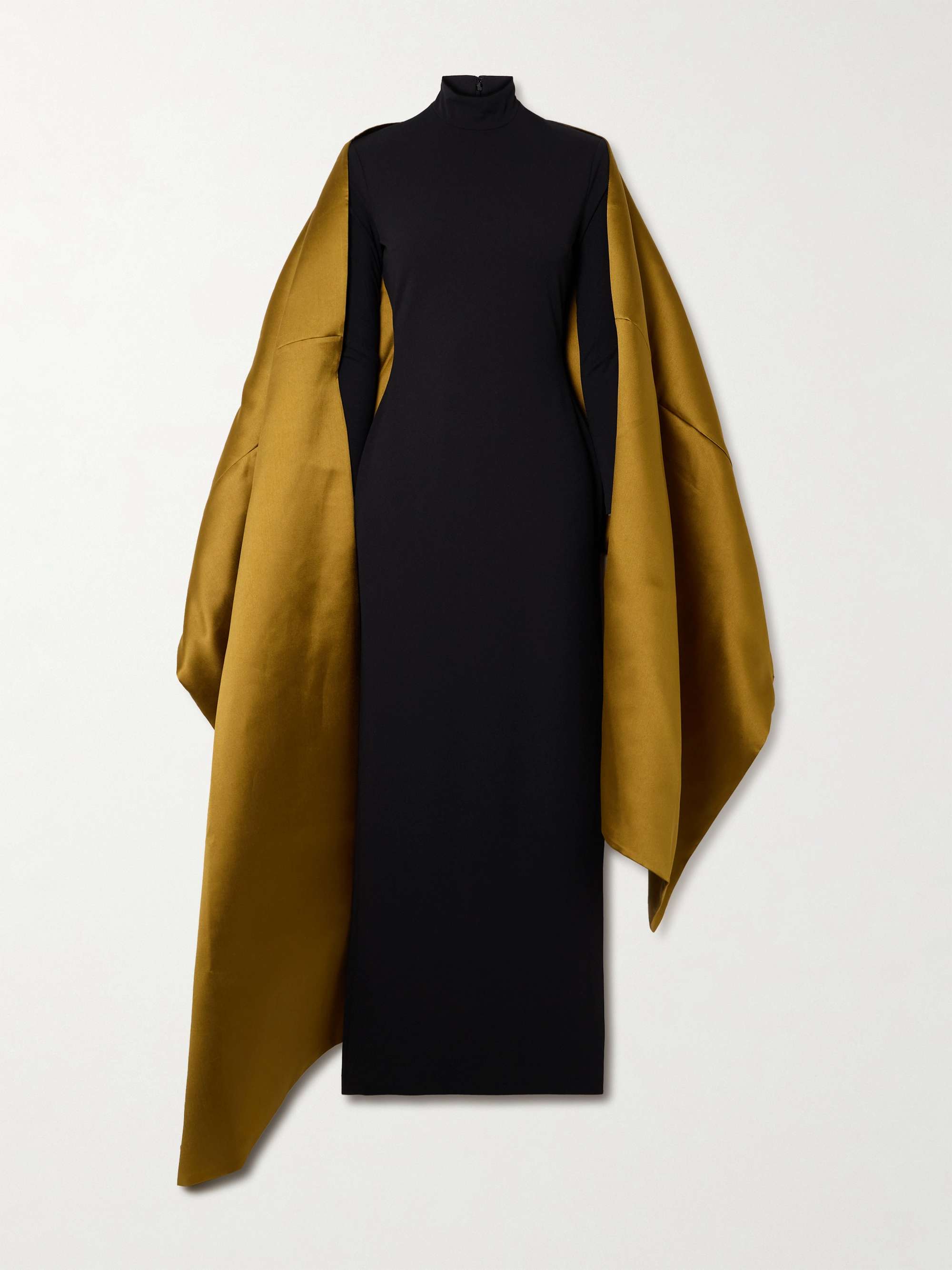 Lyana draped satin-twill and stretch-crepe maxi dress hero visual