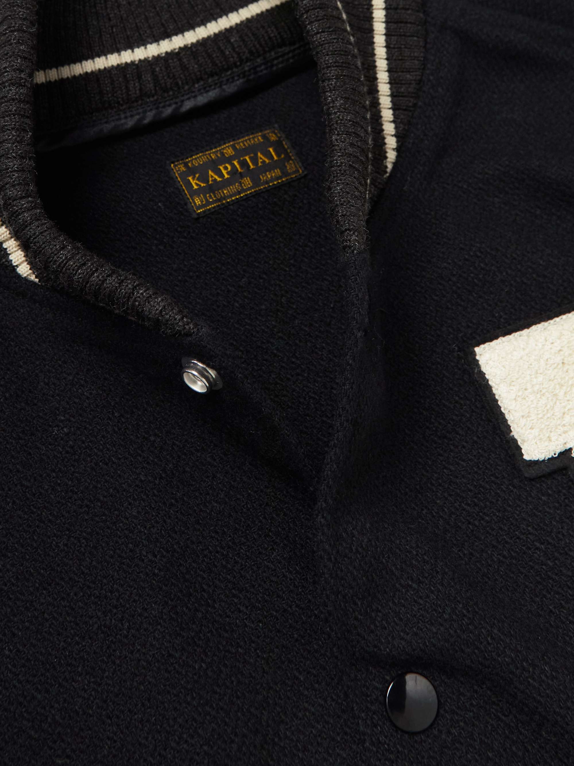 Faux Leather and Wool-Blend Varsity Jacket view