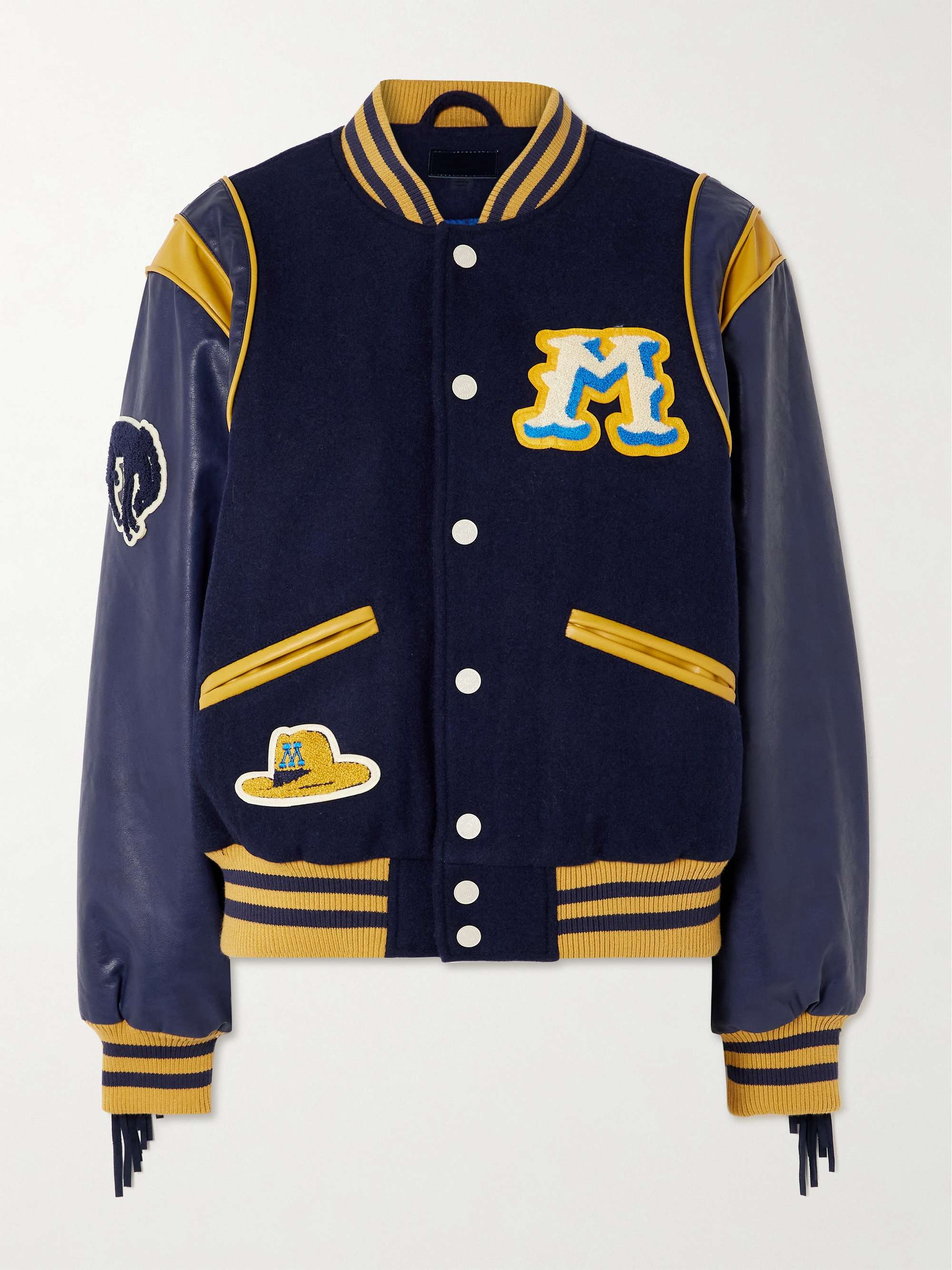 The Fringe Team Spirit appliquéd wool-blend bomber jacket hero visual
