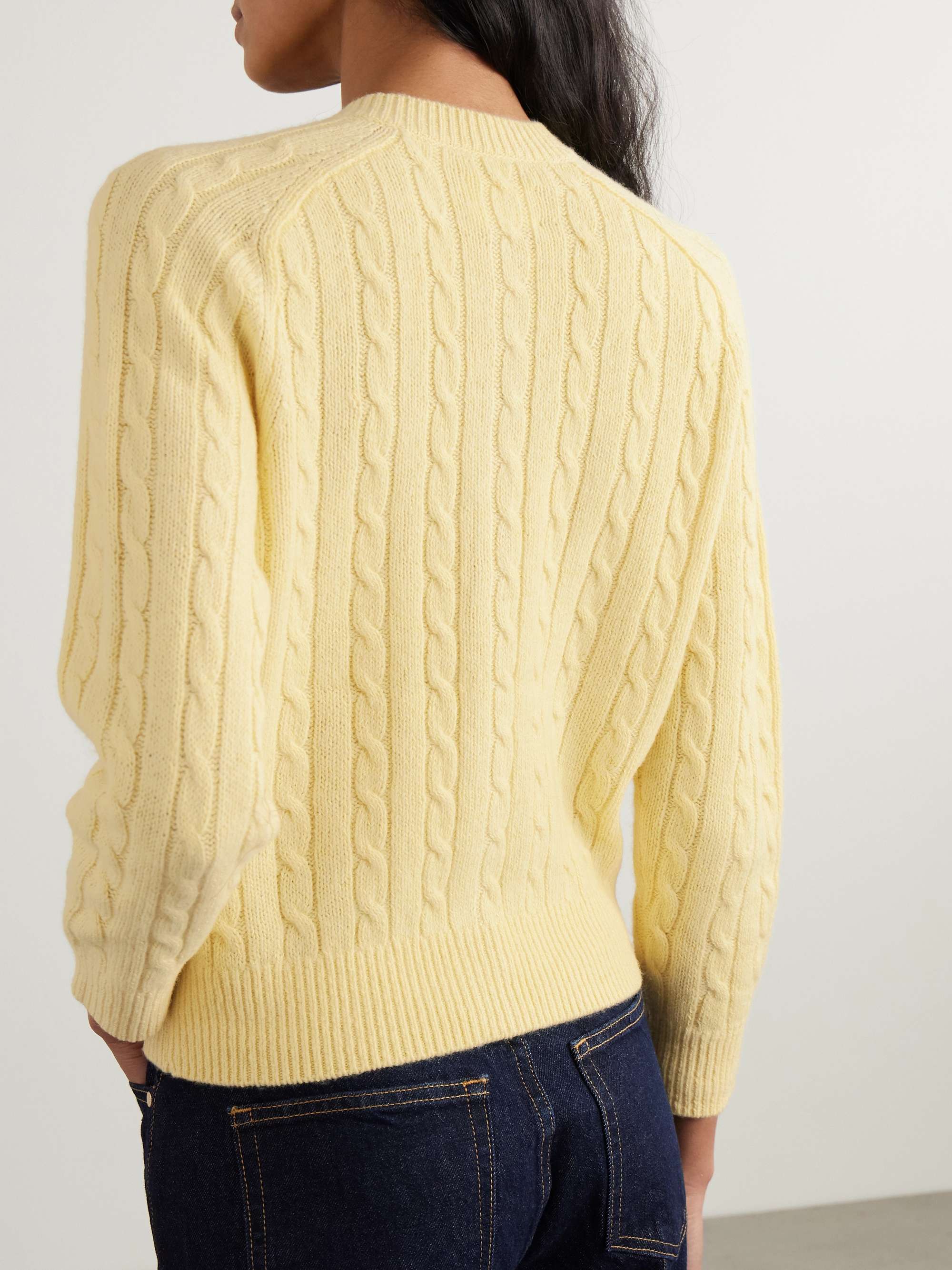 Penrose cable-knit wool, cotton and linen-blend cardigan view