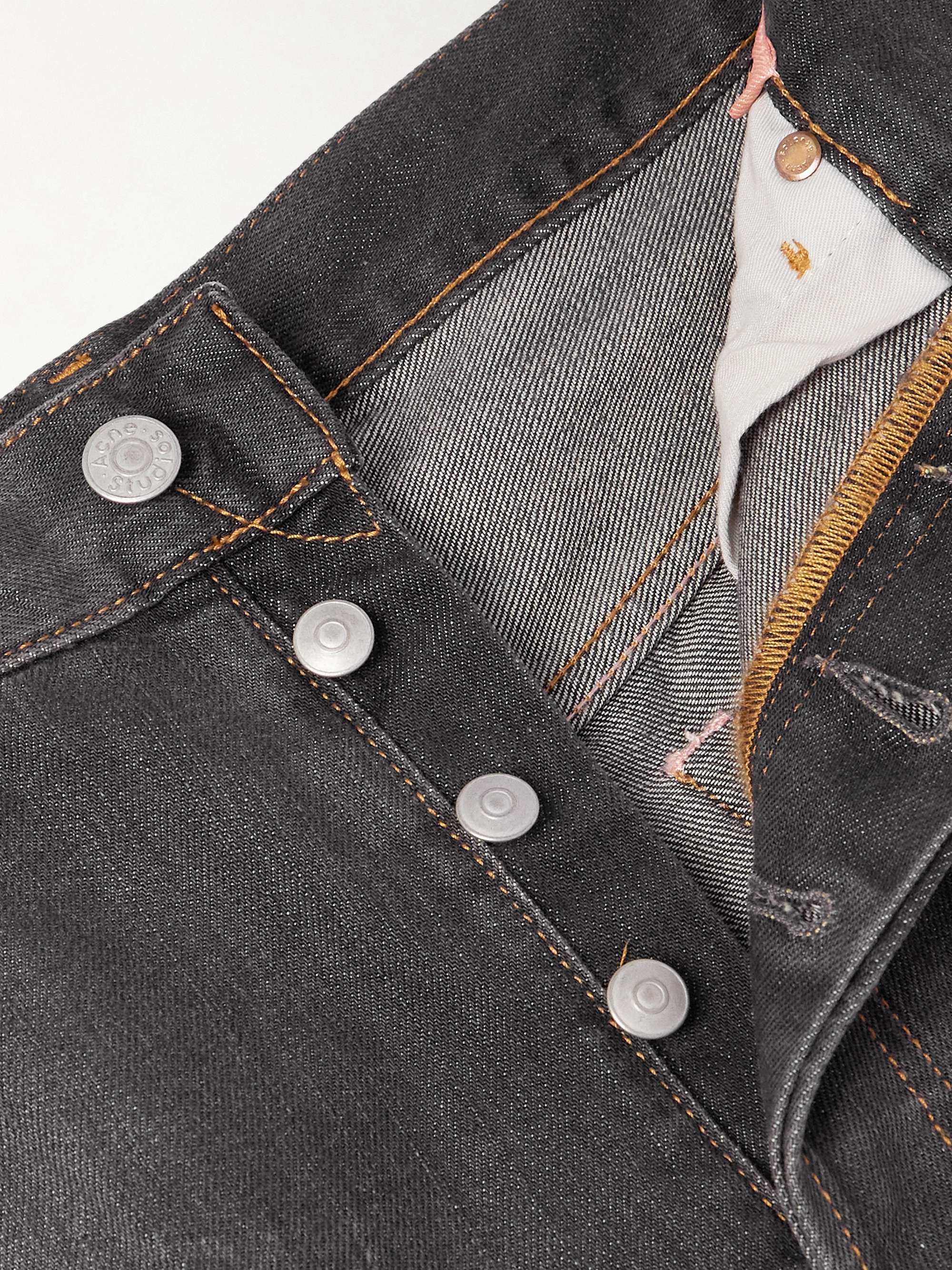 Straight-Leg Distressed Paint-Splattered Jeans view