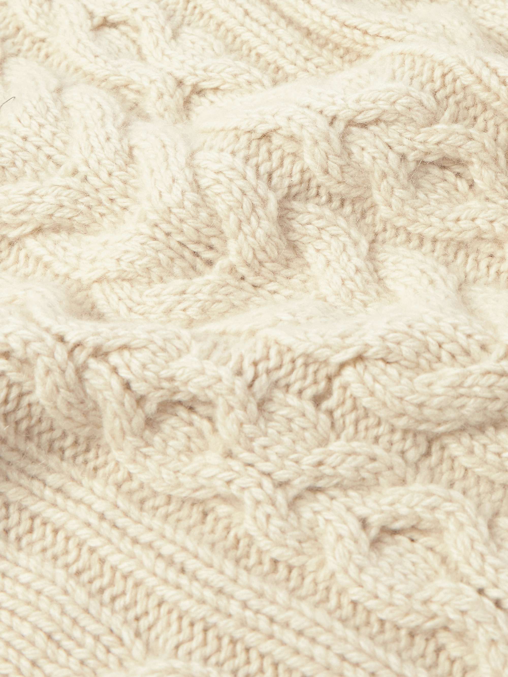 Cable-Knit Wool, Cashmere and Mohair-Blend Rollneck Sweater view