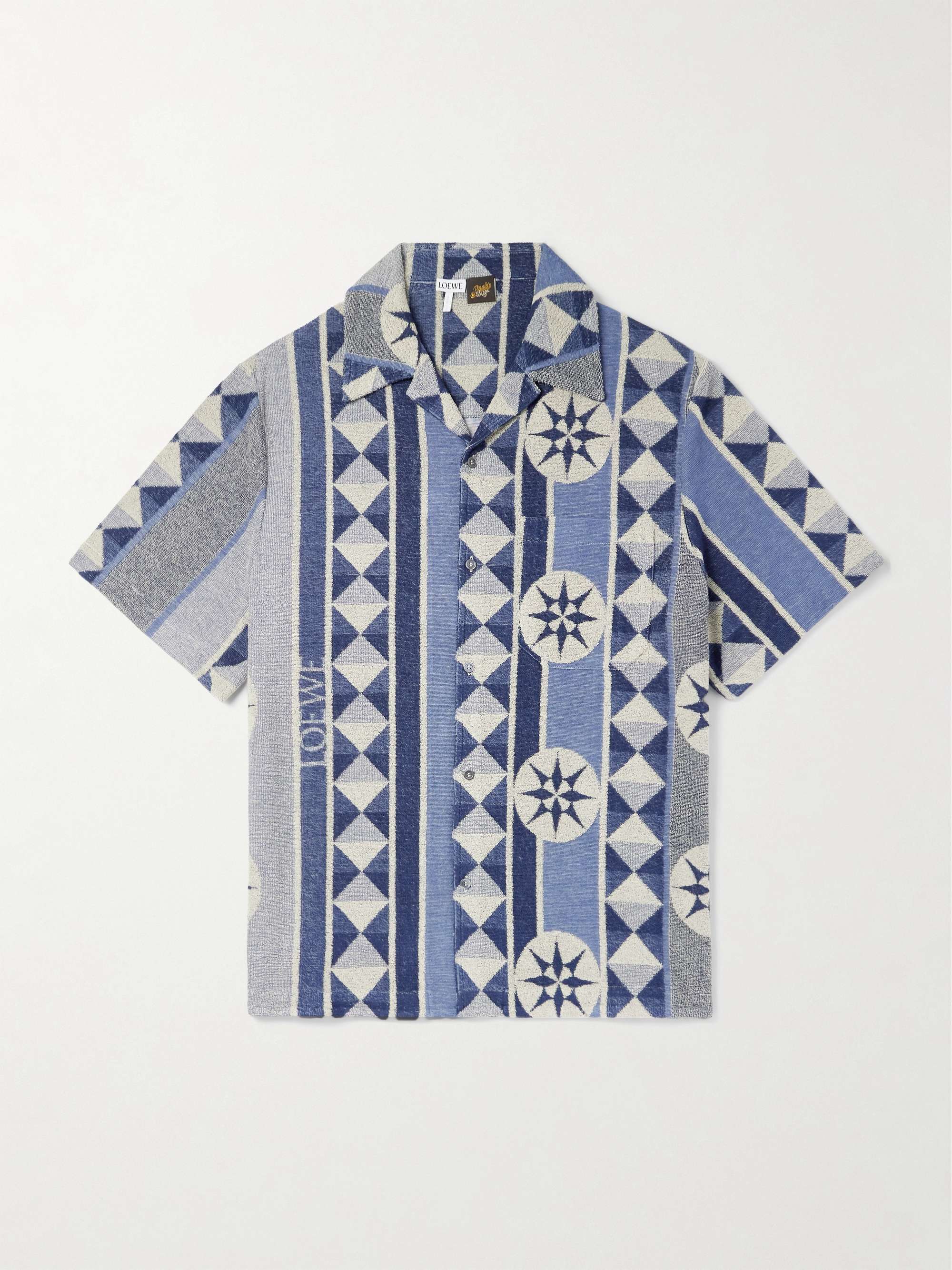 + Paula's Ibiza Camp-Collar Jacquard-Knit Cotton-Blend Terry Shirt hero visual