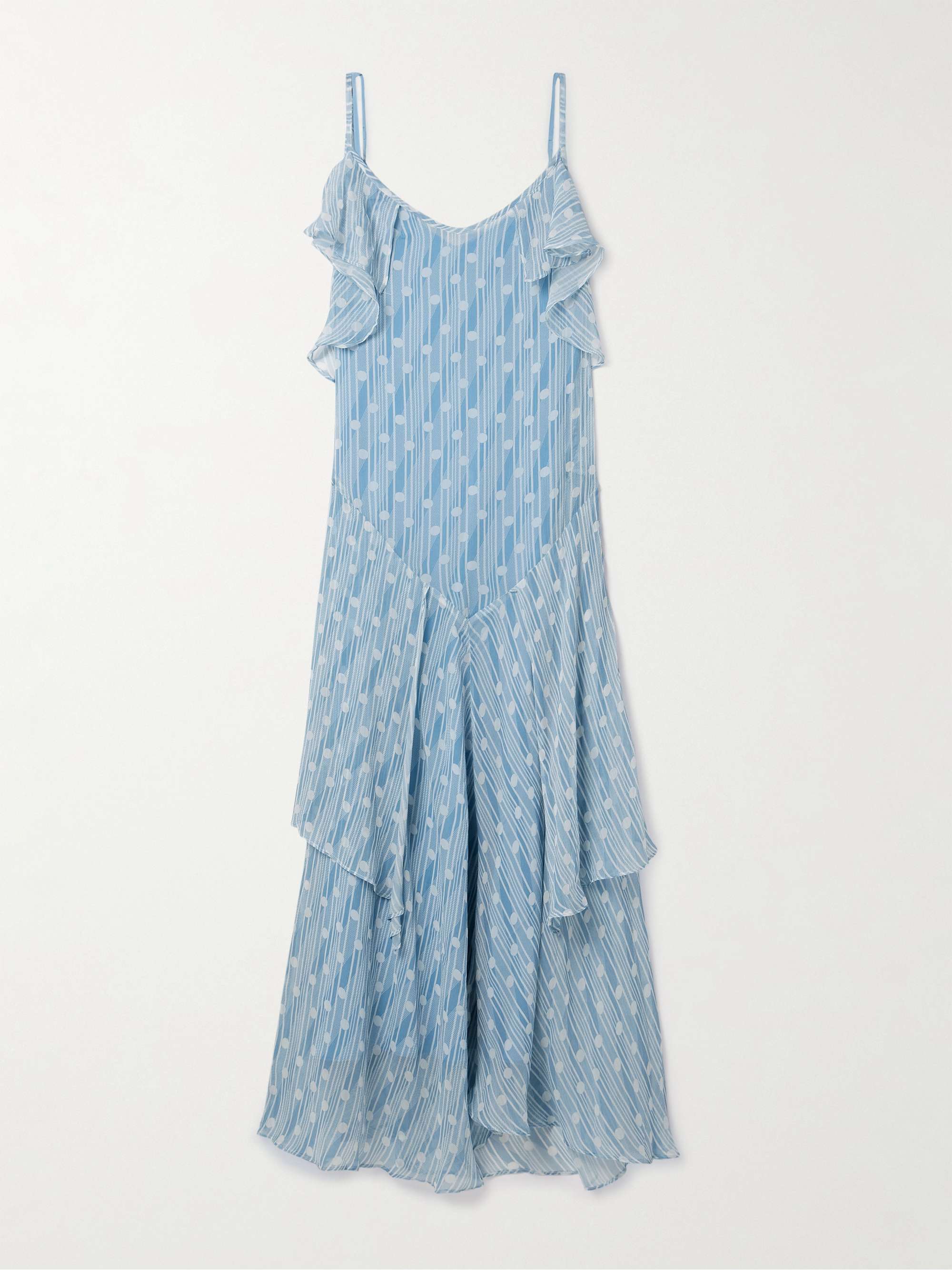 Meridian ruffled printed silk-crepon maxi dress hero visual