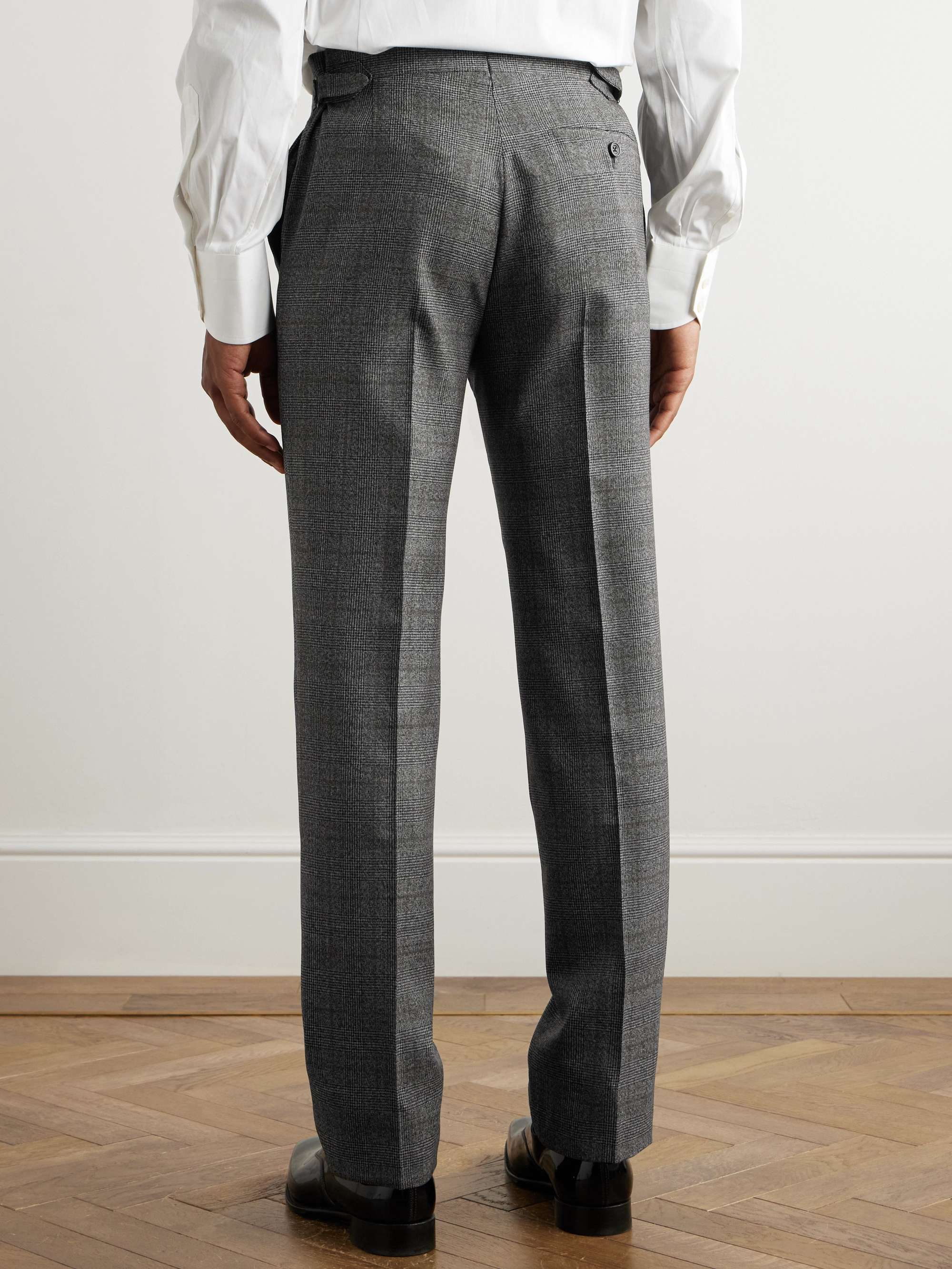 Checked Pleated Wool Trousers view