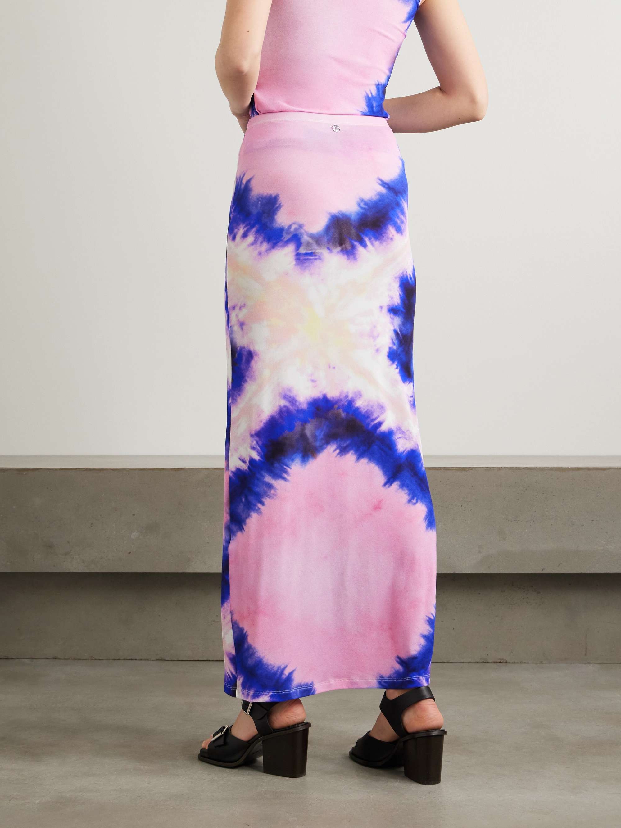 Tie-dyed stretch-crepe maxi skirt view