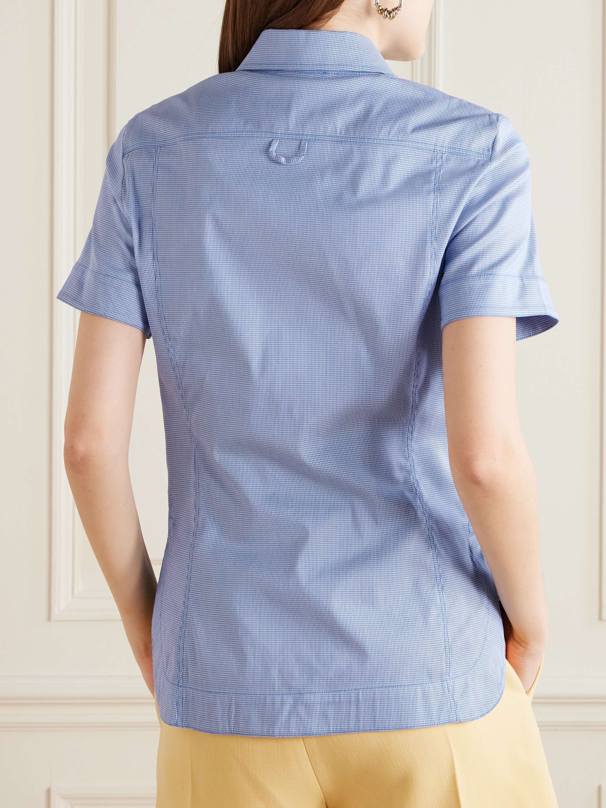 Haut checked cotton-blend shirt view
