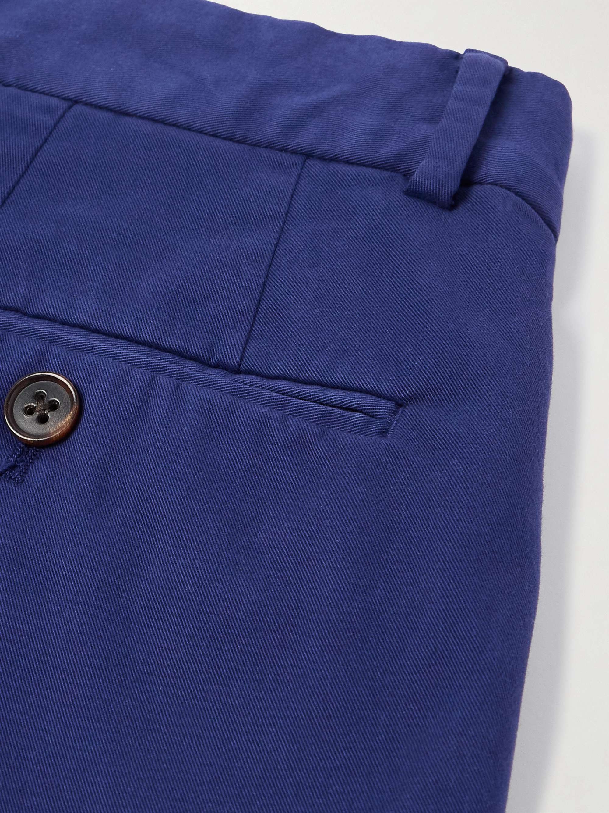 Slim-Fit Straight-Leg Garment-Dyed Cotton-Blend Twill Shorts view