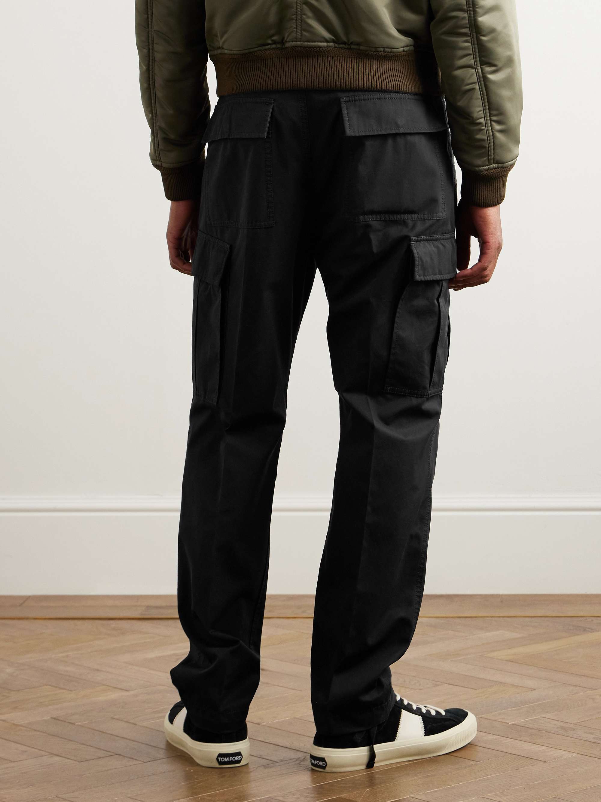 New Enzyme Straight-Leg Cotton-Twill Drawstring Cargo Trousers view
