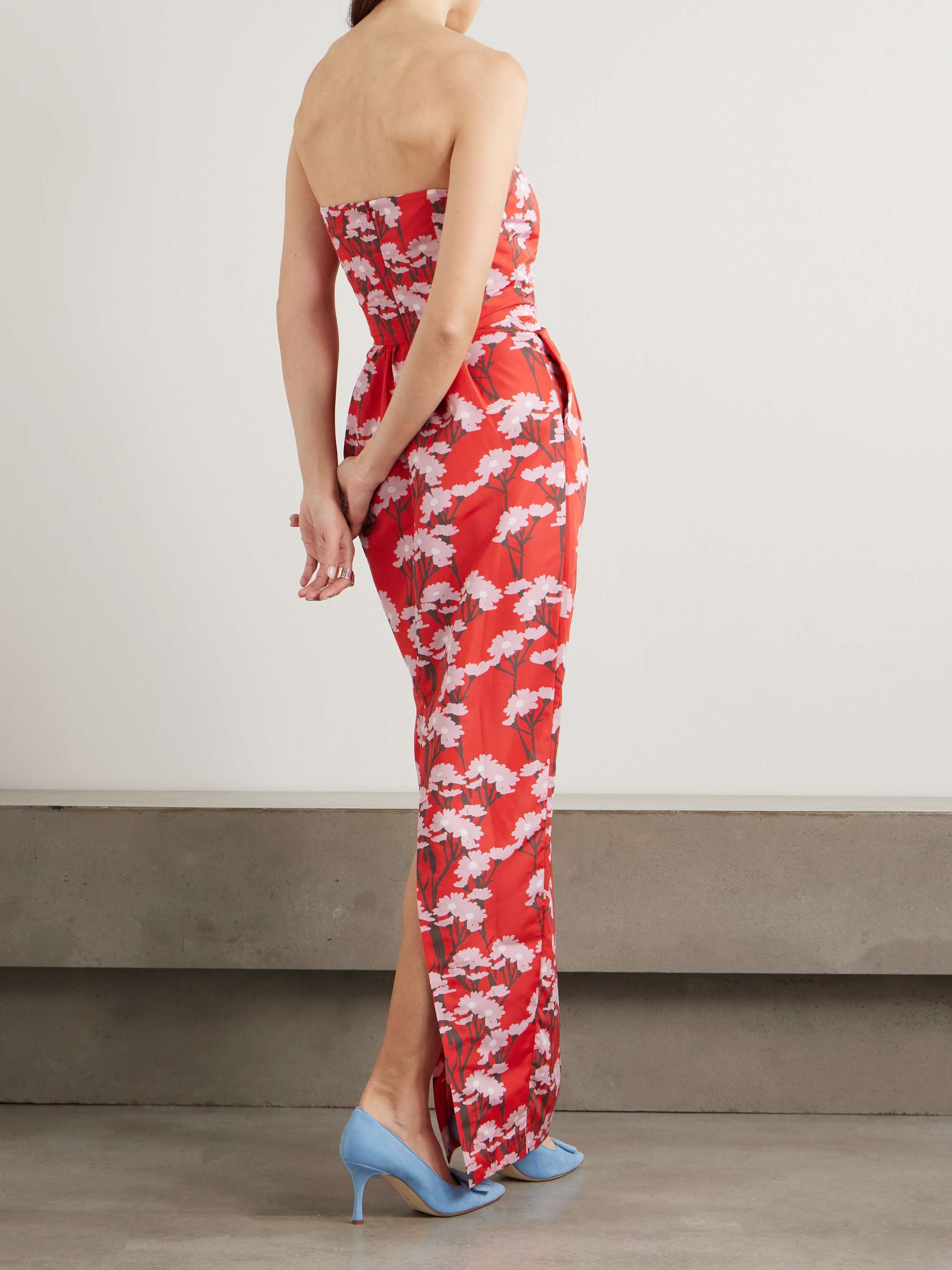 Lena floral-print taffeta maxi dress view