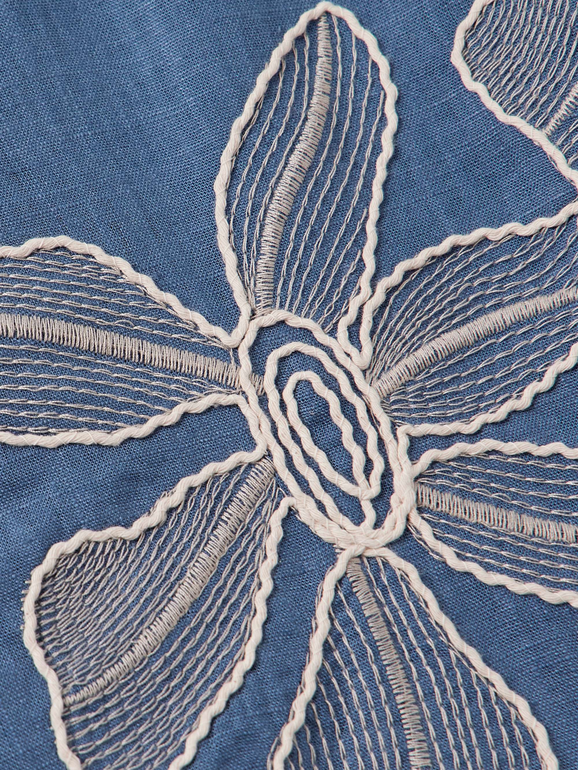 Camp-Collar Embroidered Voile Shirt view