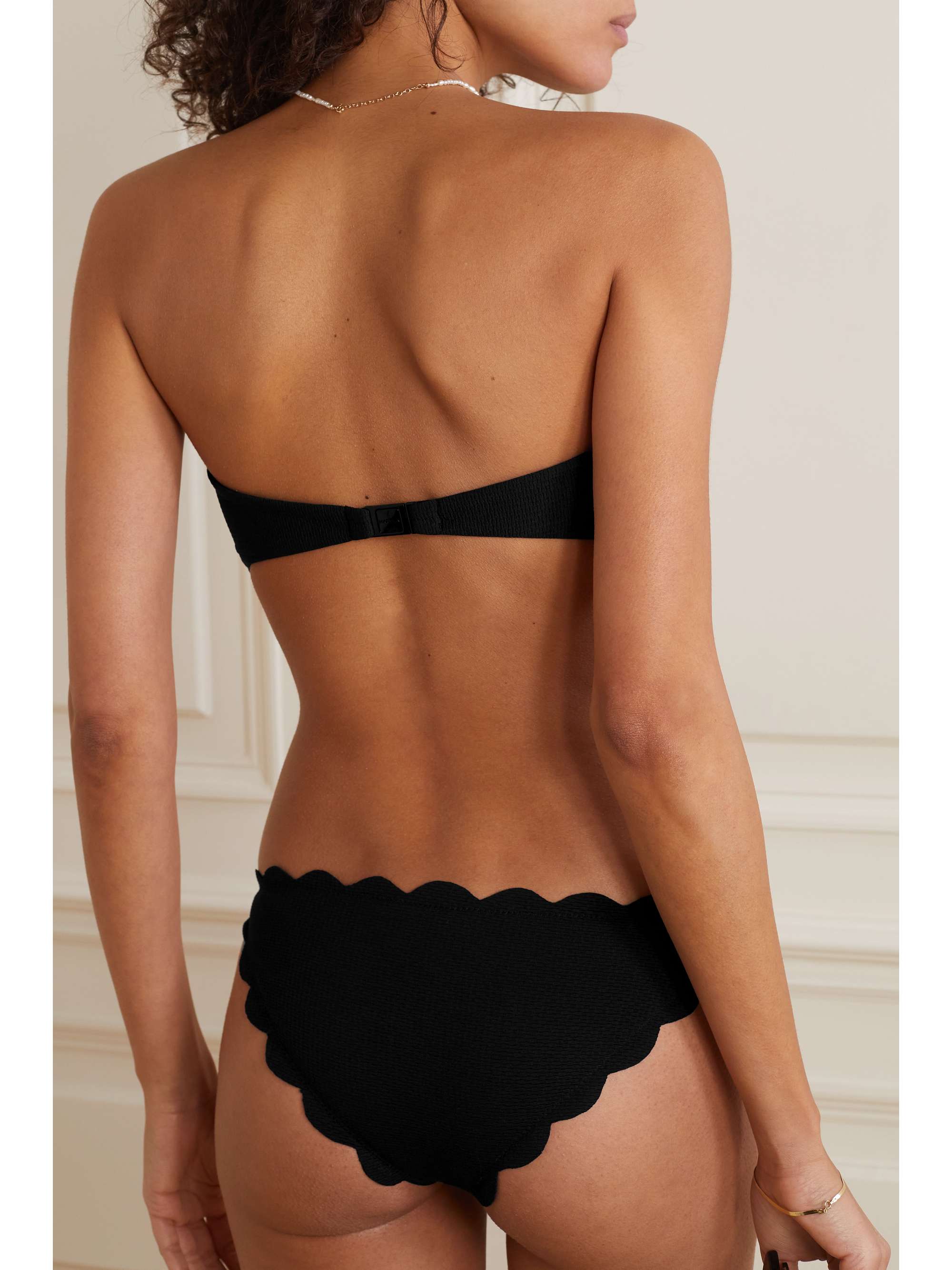 Antibes scalloped recycled-seersucker bikini top view
