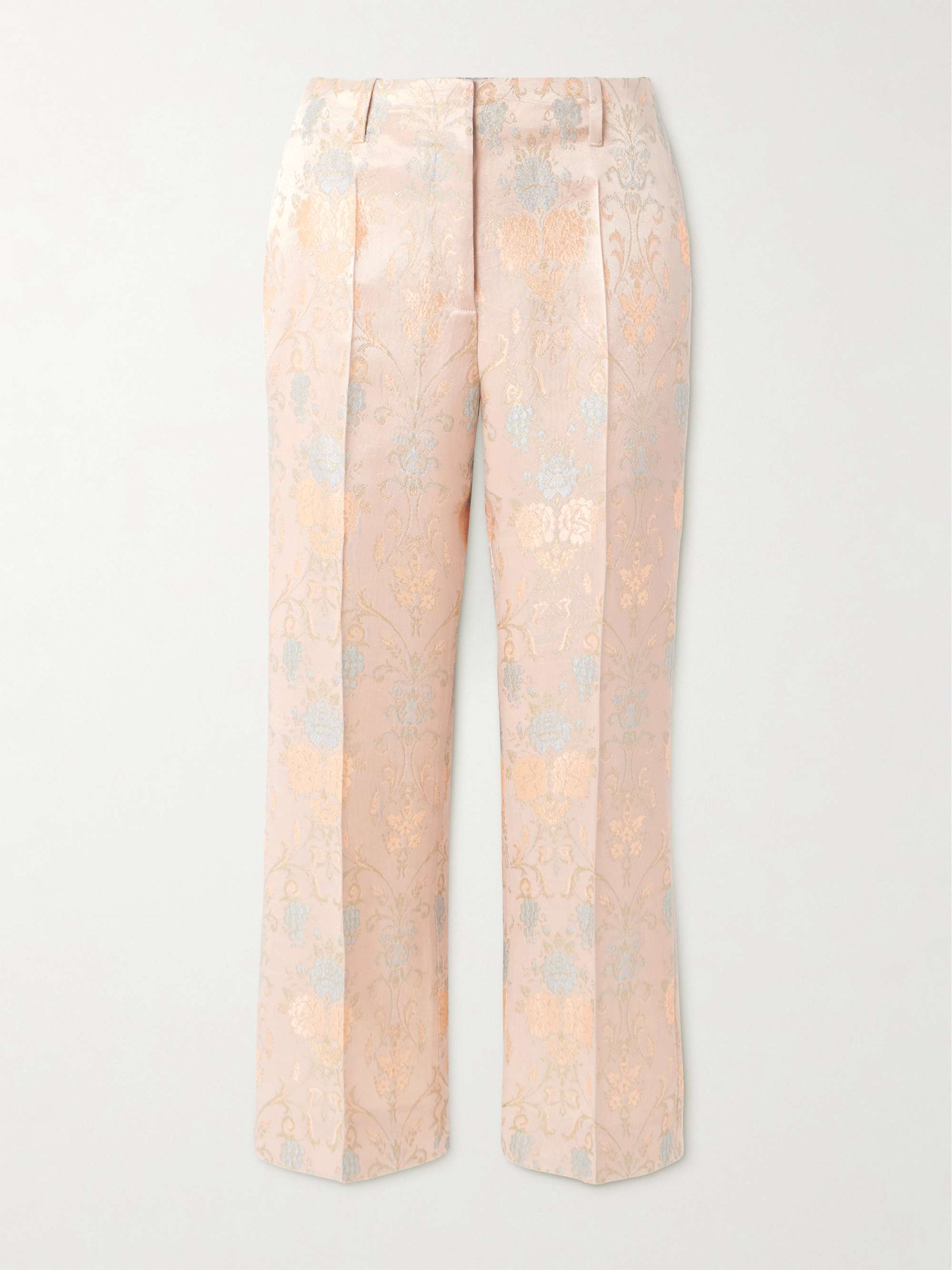 Paloma satin-jacquard straight-leg pants hero visual