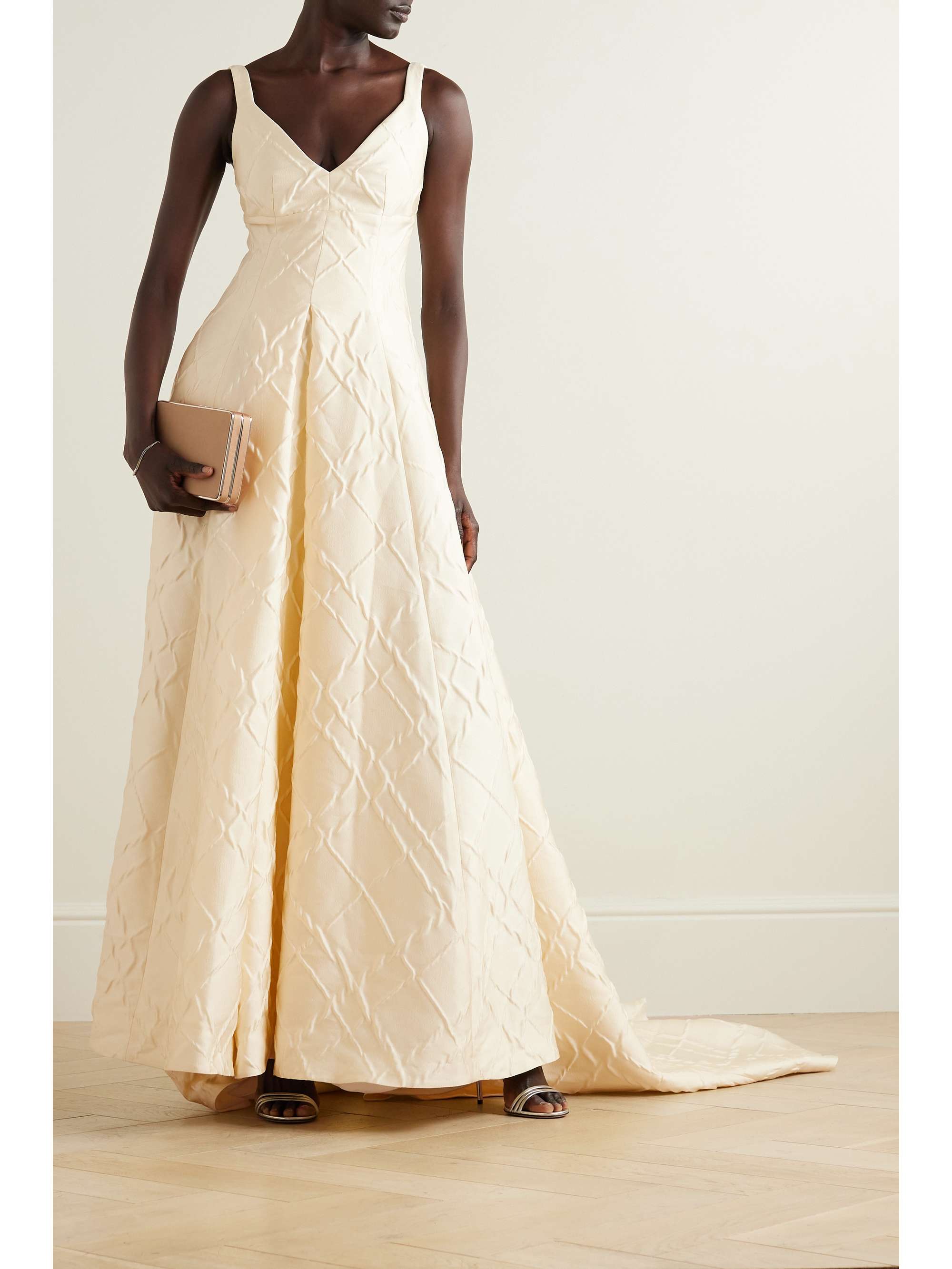 Merise pleated cloqué gown view