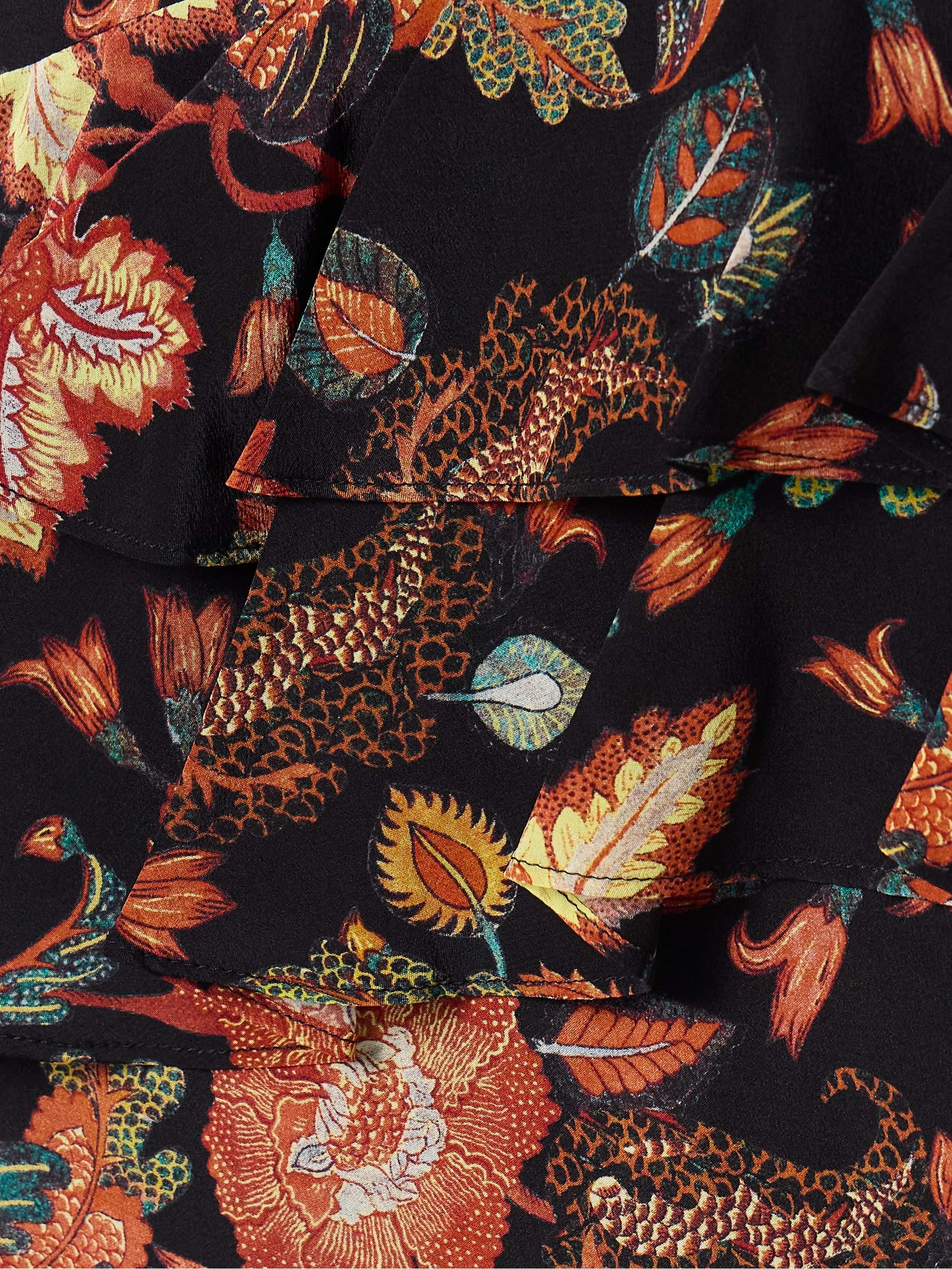 Amaia tiered ruffled floral-print silk midi dress view