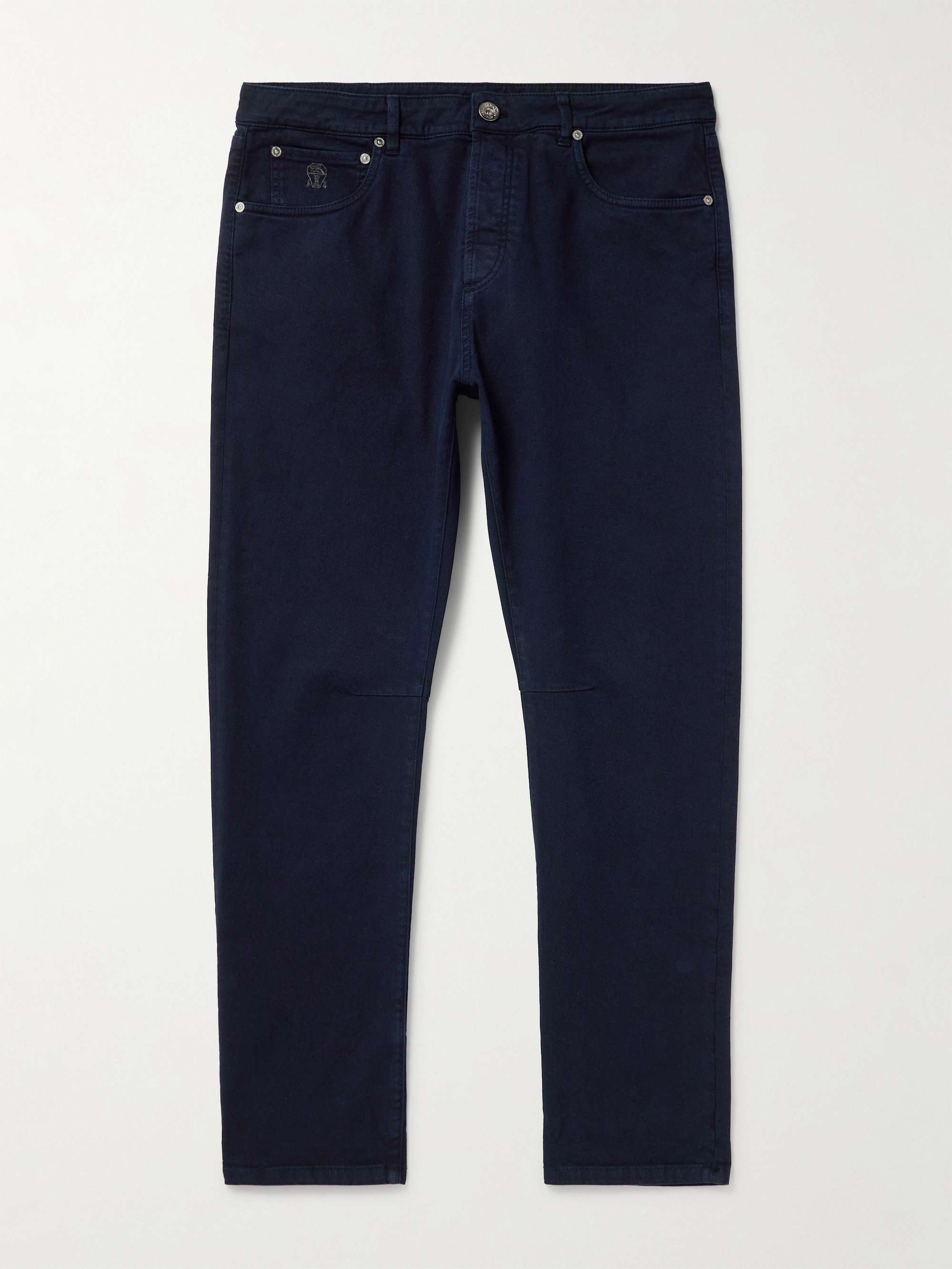 Tapered Garment-Dyed Stretch-Cotton Trousers hero visual