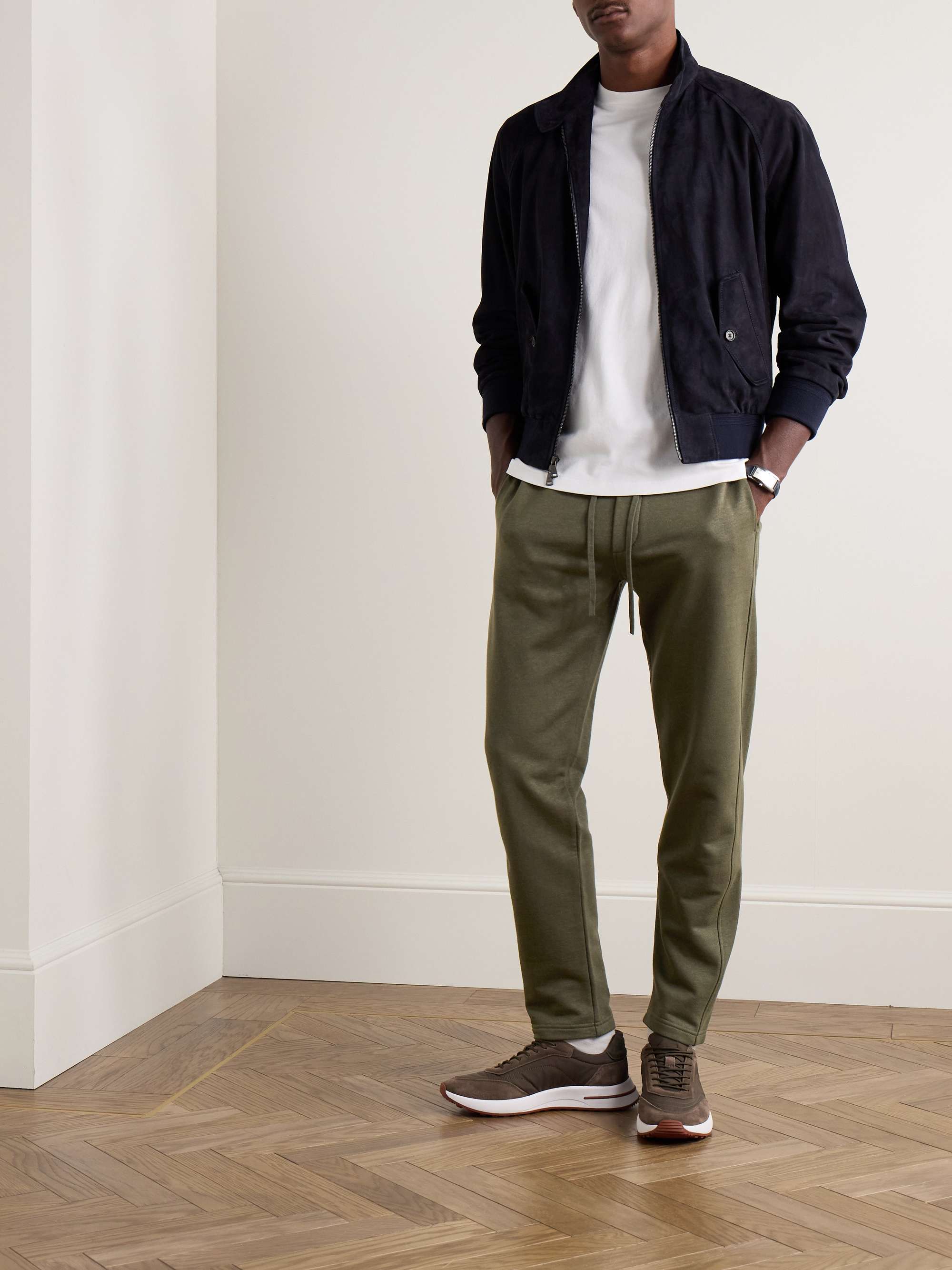 Kawaguchi Slim-Fit Cotton, Linen and Cashmere-Blend Jersey Sweatpants view