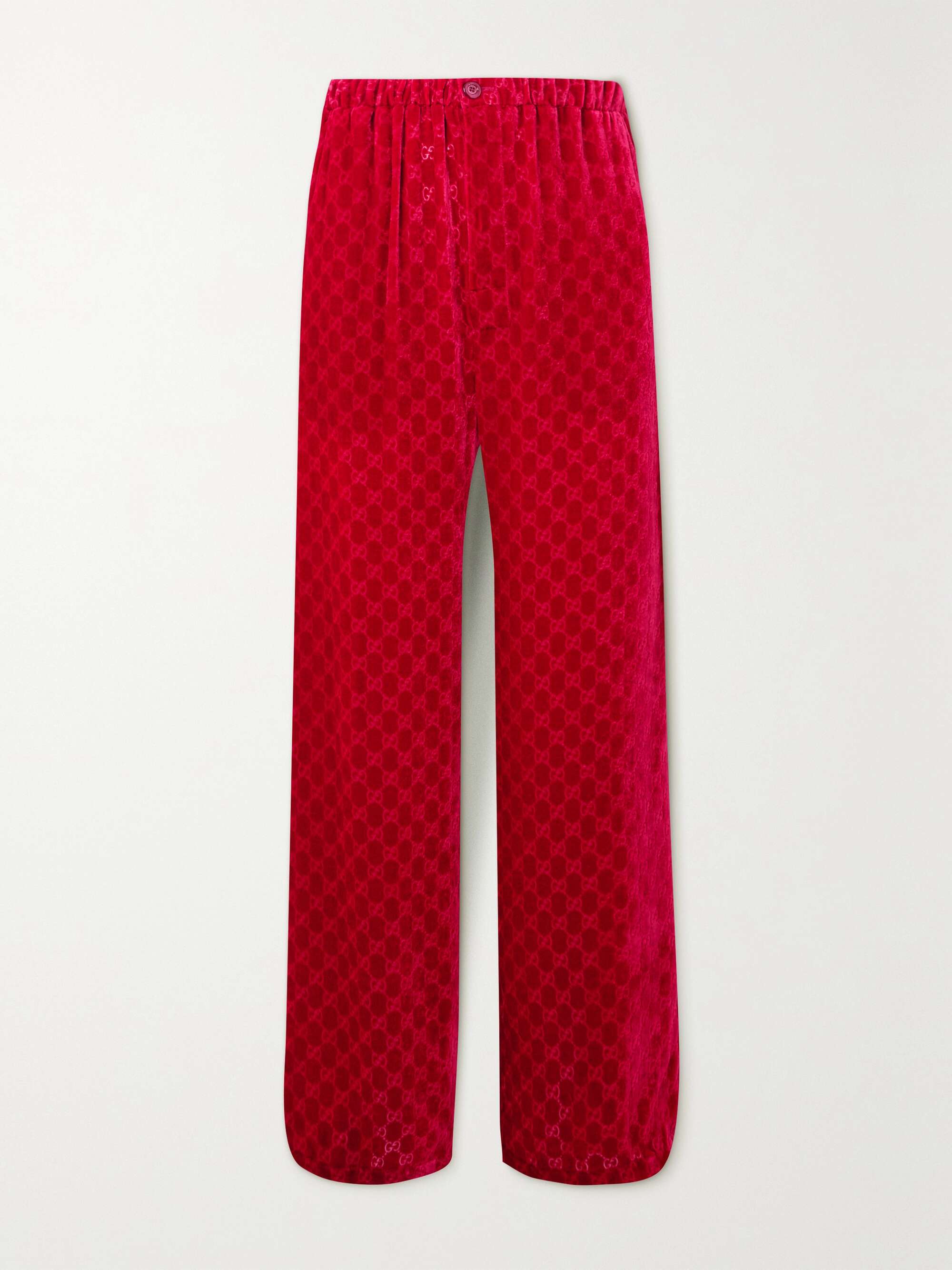 Velvet straight-leg pants hero visual
