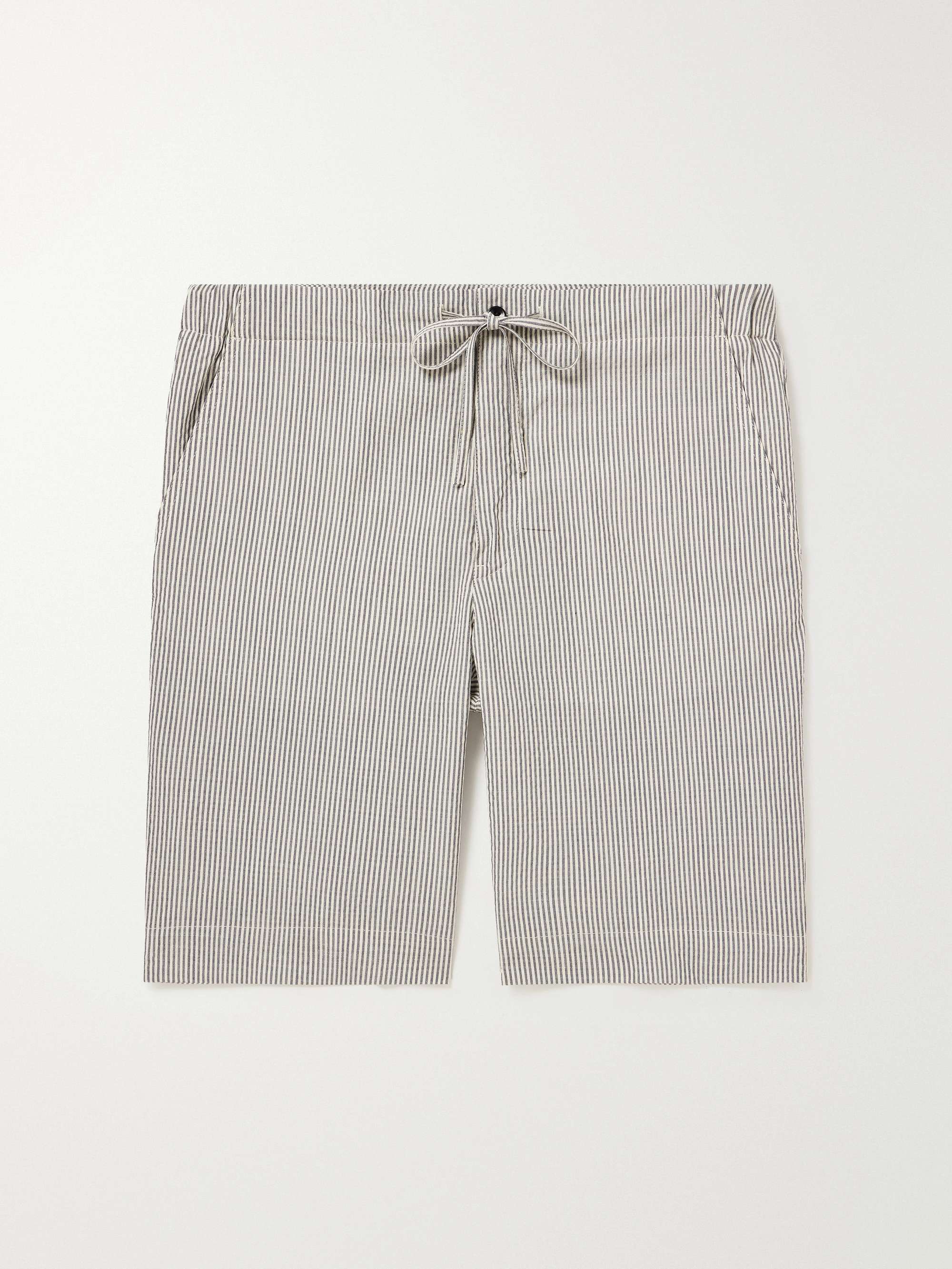 Straight-Leg Striped Wool-Blend Shorts hero visual