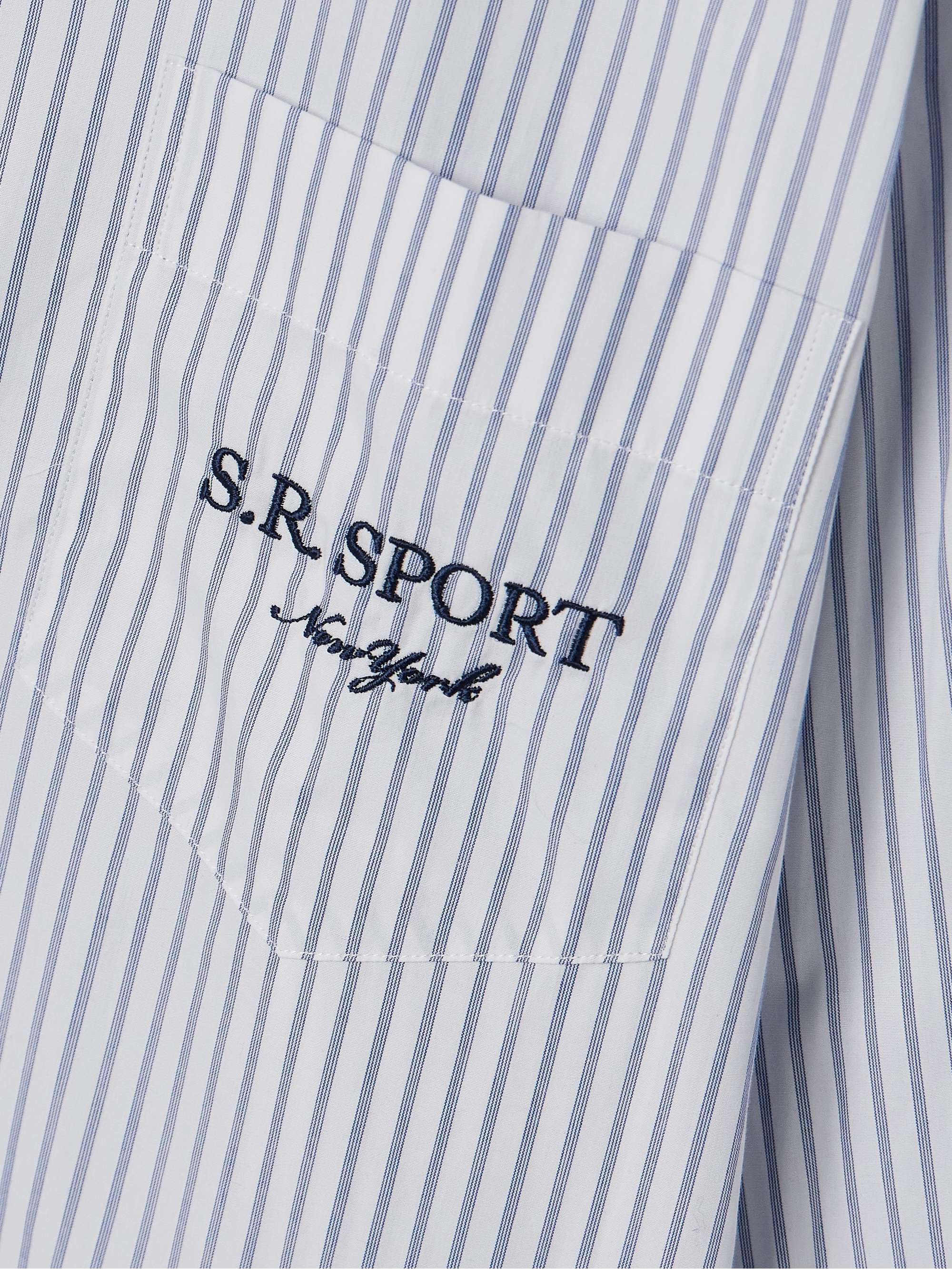 + adidas Originals embroidered striped cotton-poplin shirt view