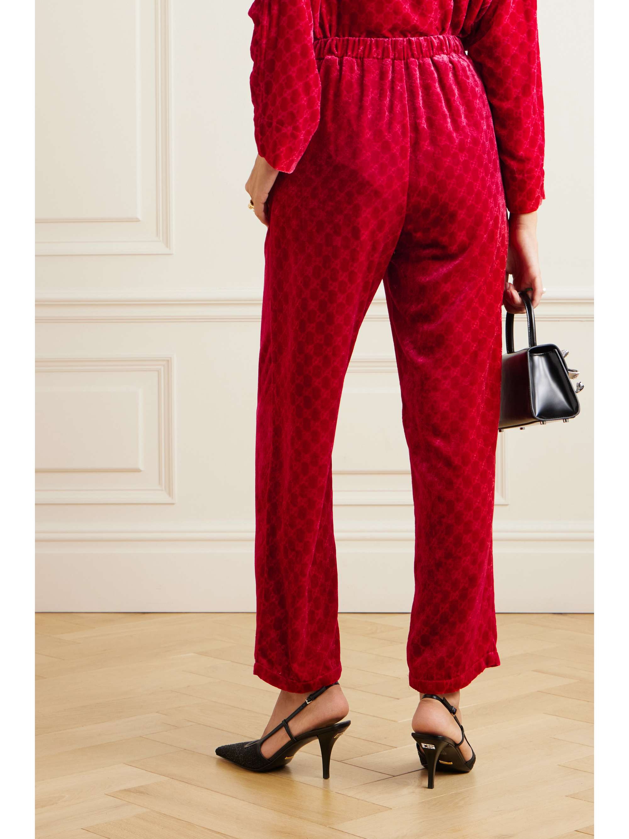 Velvet straight-leg pants view
