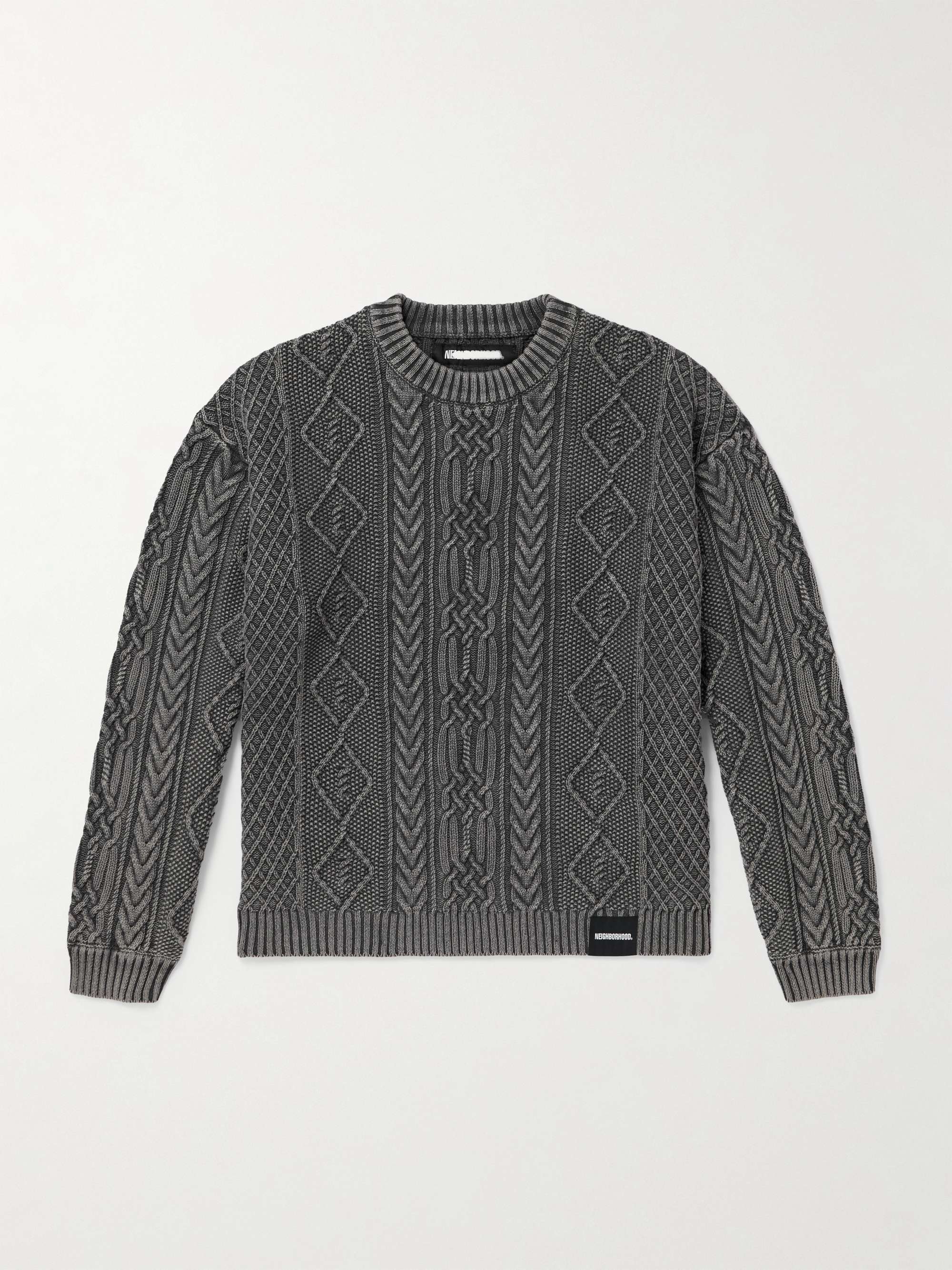 Cable-Knit Washed-Cotton Sweater hero visual