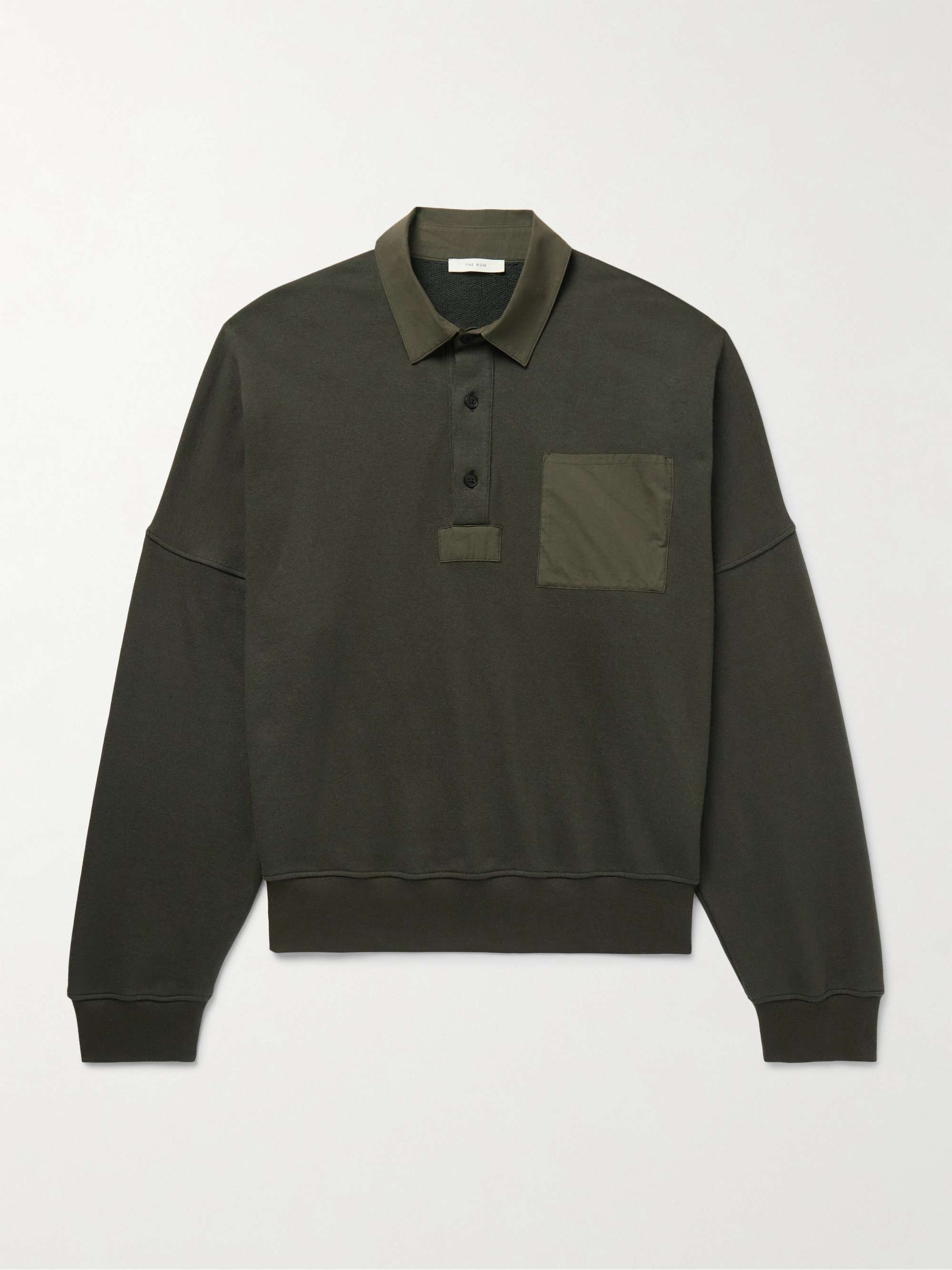 Dende Poplin-Trimmed Brushed Cotton and Cashmere-Blend Polo Shirt hero visual