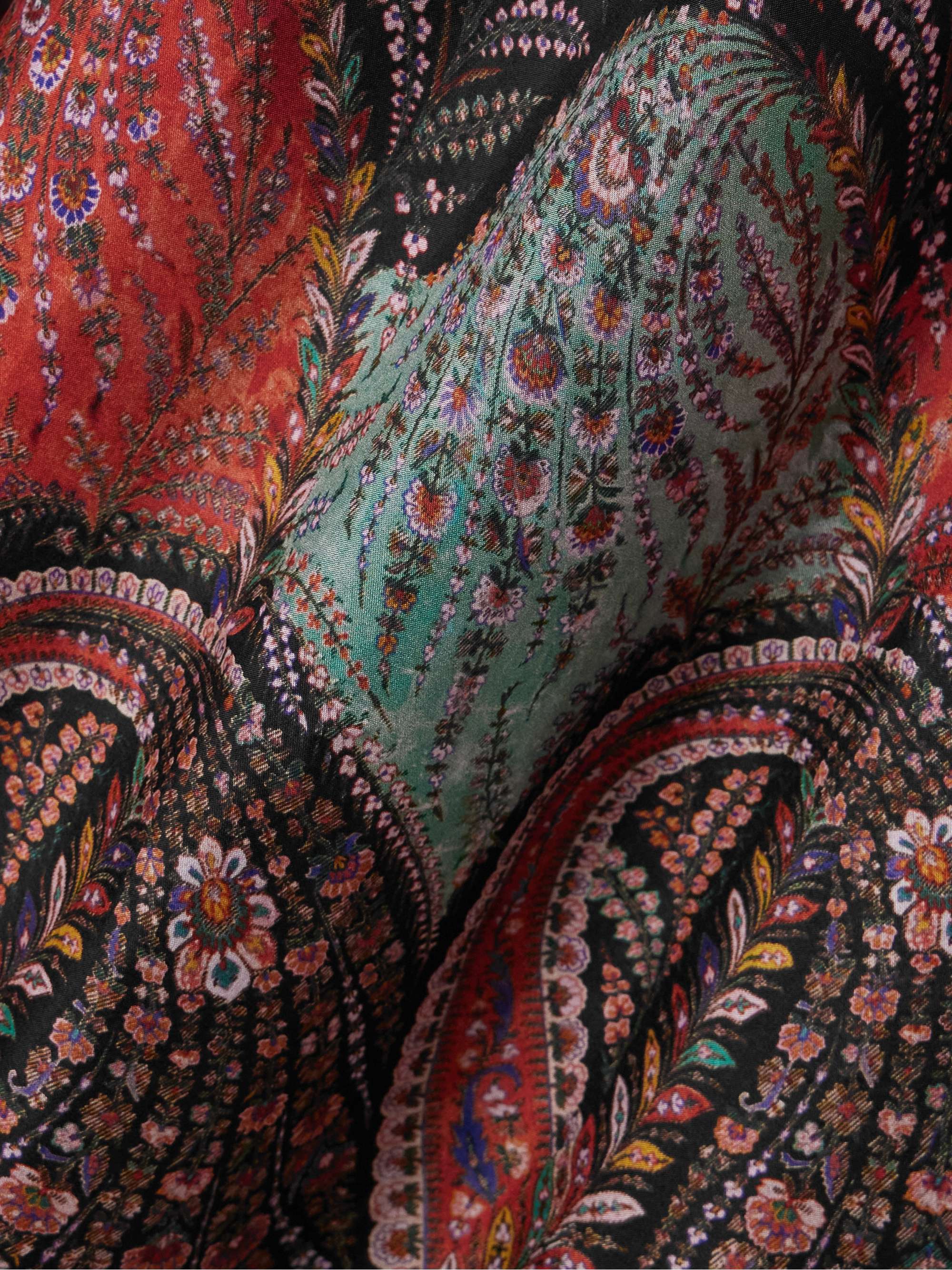 Rhiannon ruffled paisley-print organic silk maxi skirt view