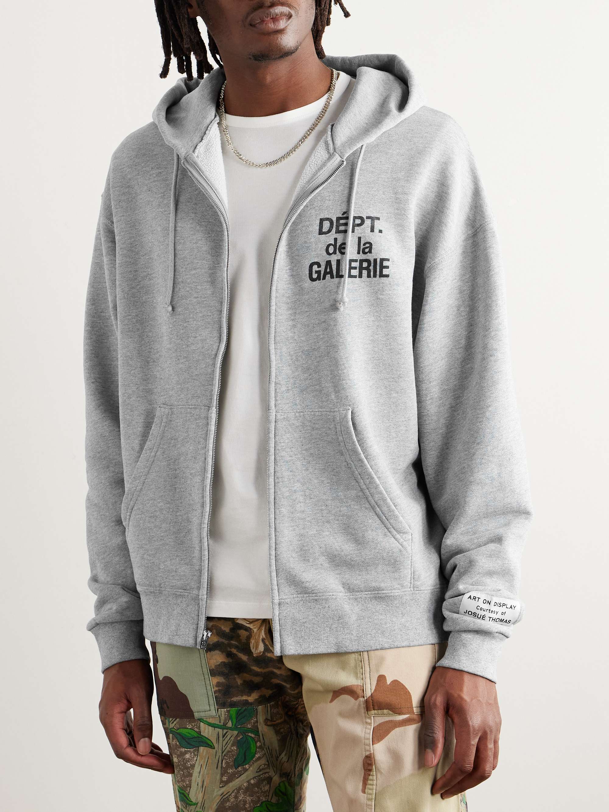 Logo-Print Cotton-Blend Jersey Zip-Up Hoodie view